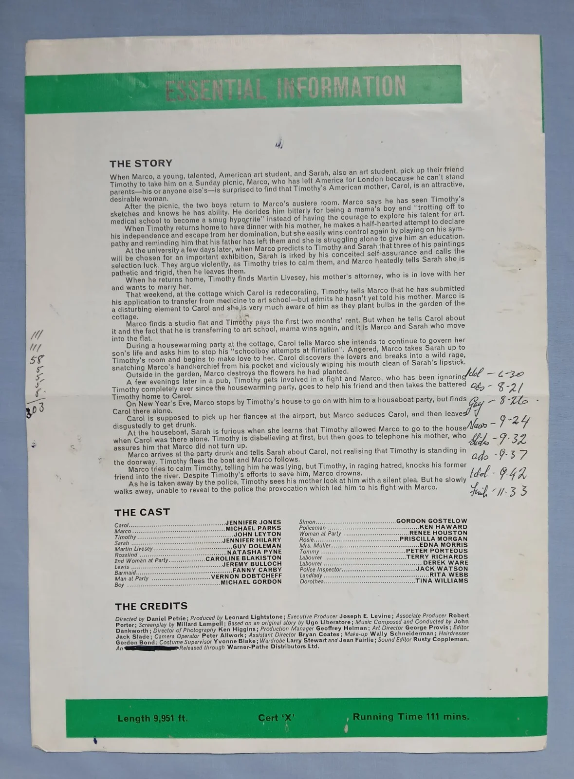 THE IDOL (1966) rare original UK Exhibitors Campaign Press Book + flyer, изображение 4