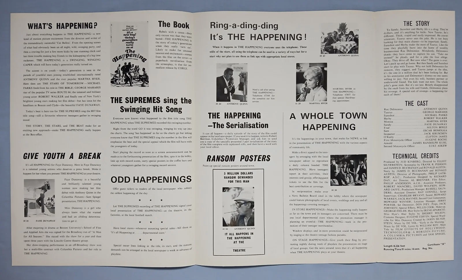 THE HAPPENING (1967) orig UK Campaign Press Book - Anthony Quinn, Faye Dunaway, изображение 3