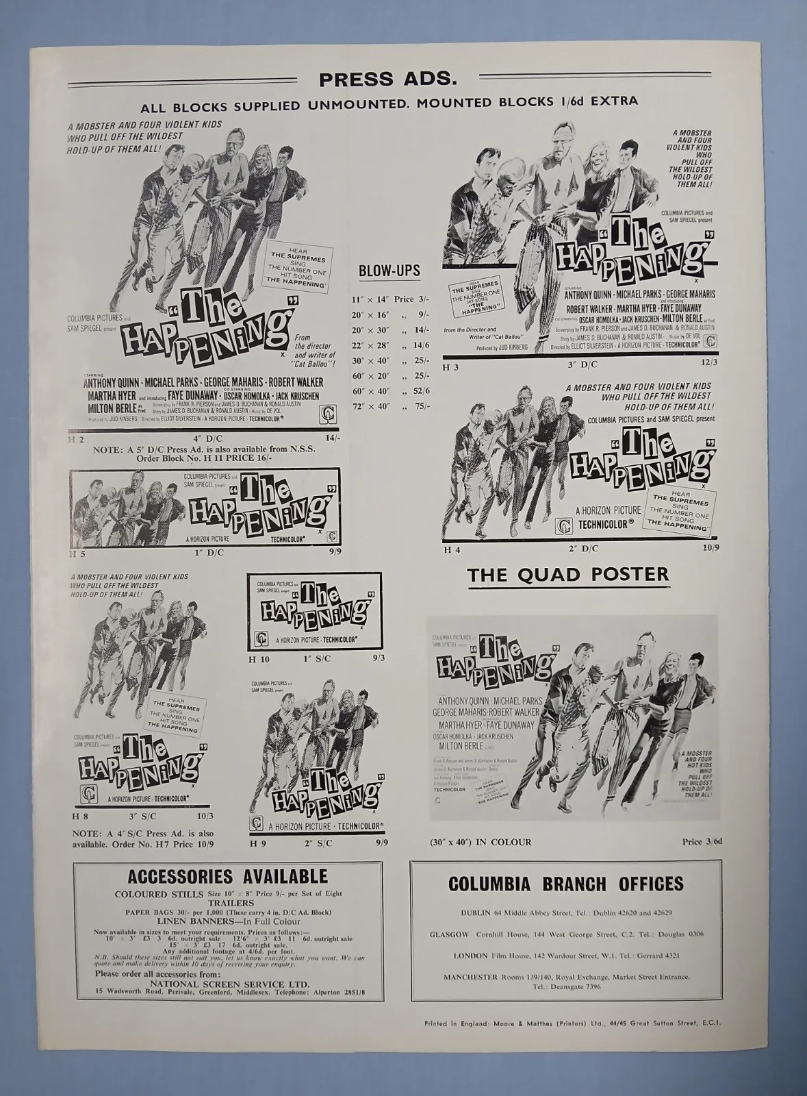 THE HAPPENING (1967) orig UK Campaign Press Book - Anthony Quinn, Faye Dunaway, изображение 4