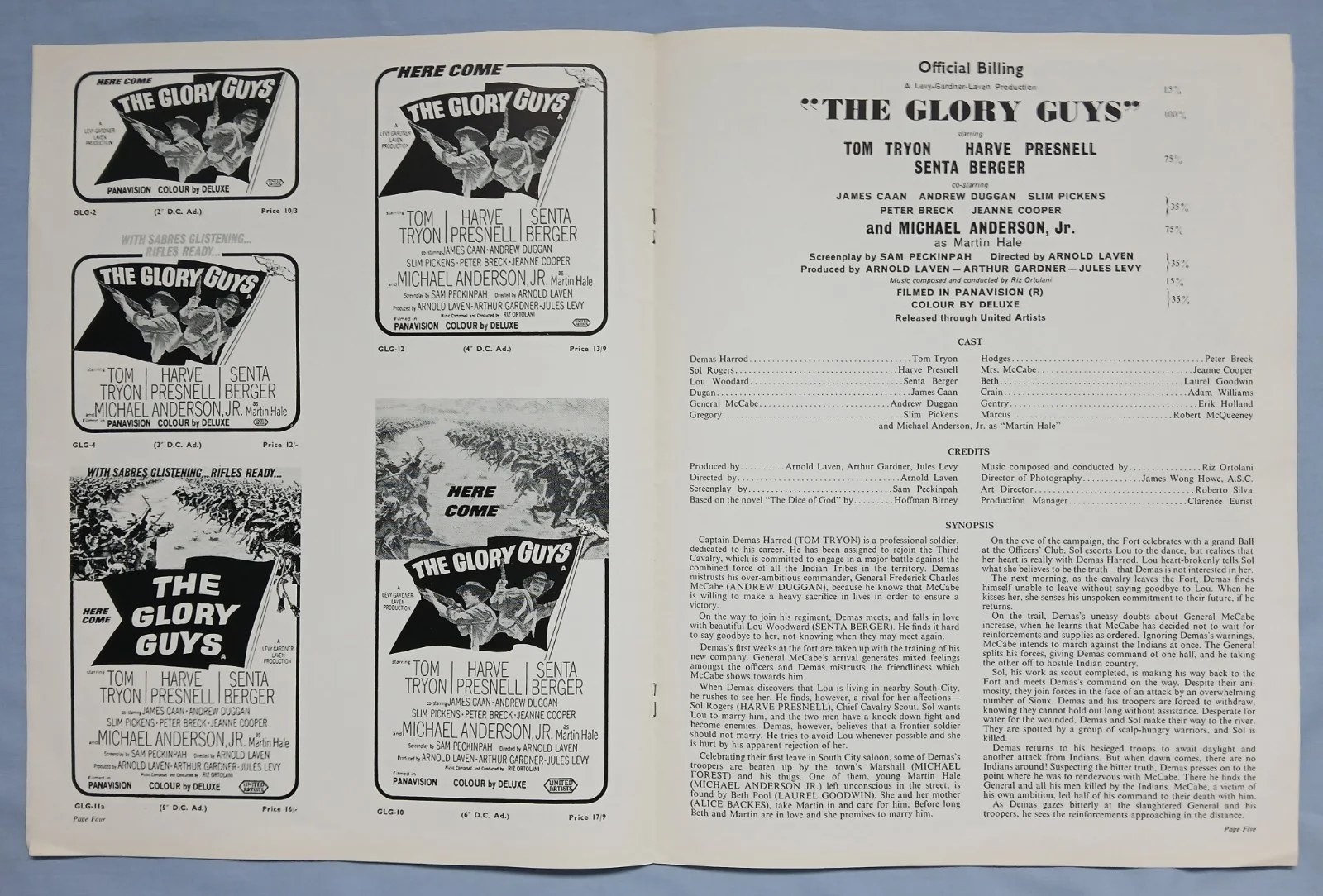 THE GLORY GUYS (1965) rare original UK Exhibitors Campaign Press Book, image 4