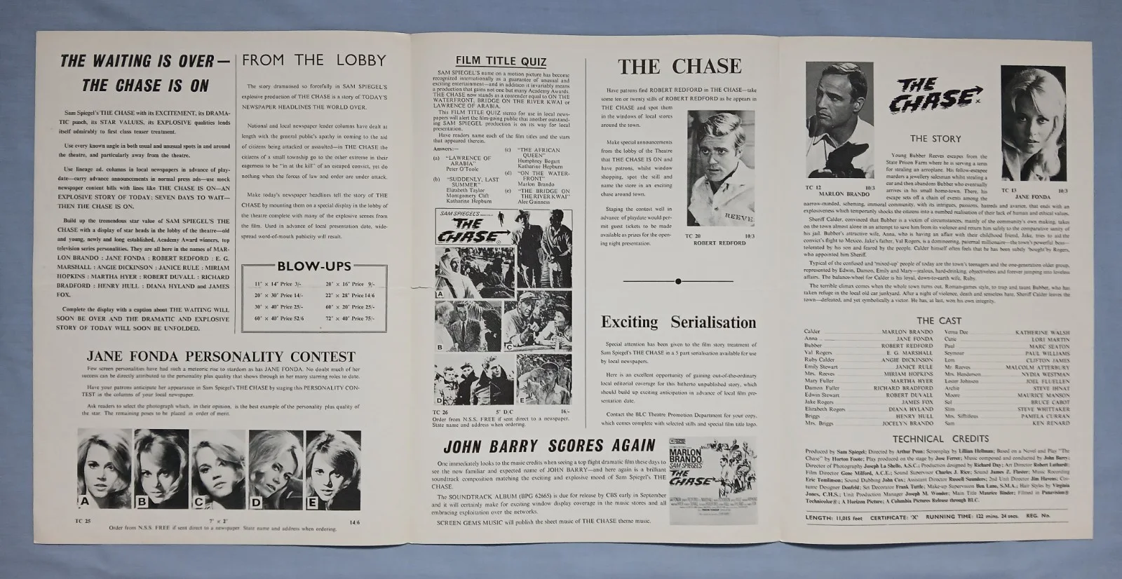 THE CHASE (1965) original UK Campaign Press Book -Marlon Brando, Angie Dickinson, изображение 4