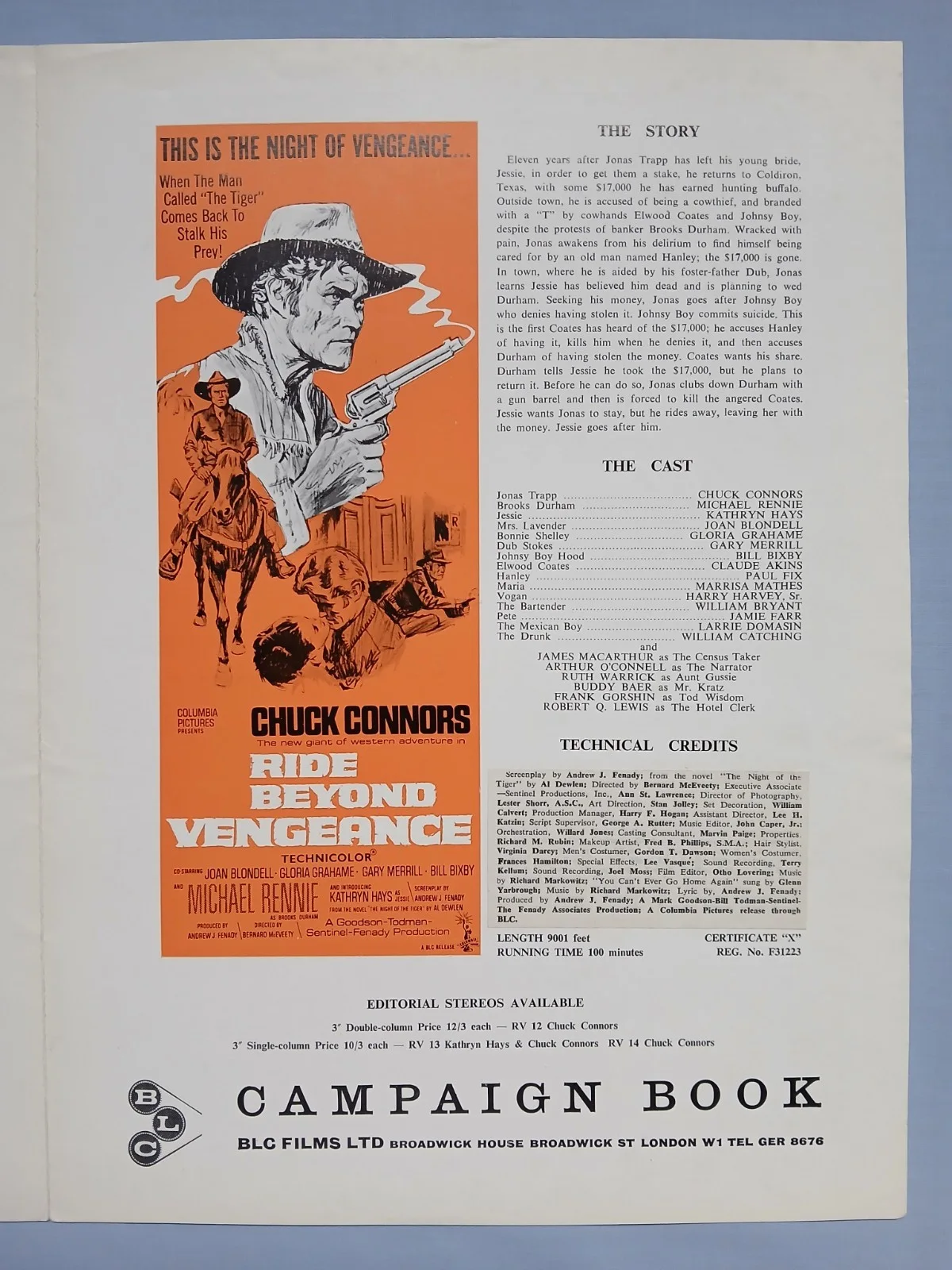 THAT MAN IN ISTANBUL / RIDE BEYOND VENGEANCE (1965/6) original UK Press Book, image 4