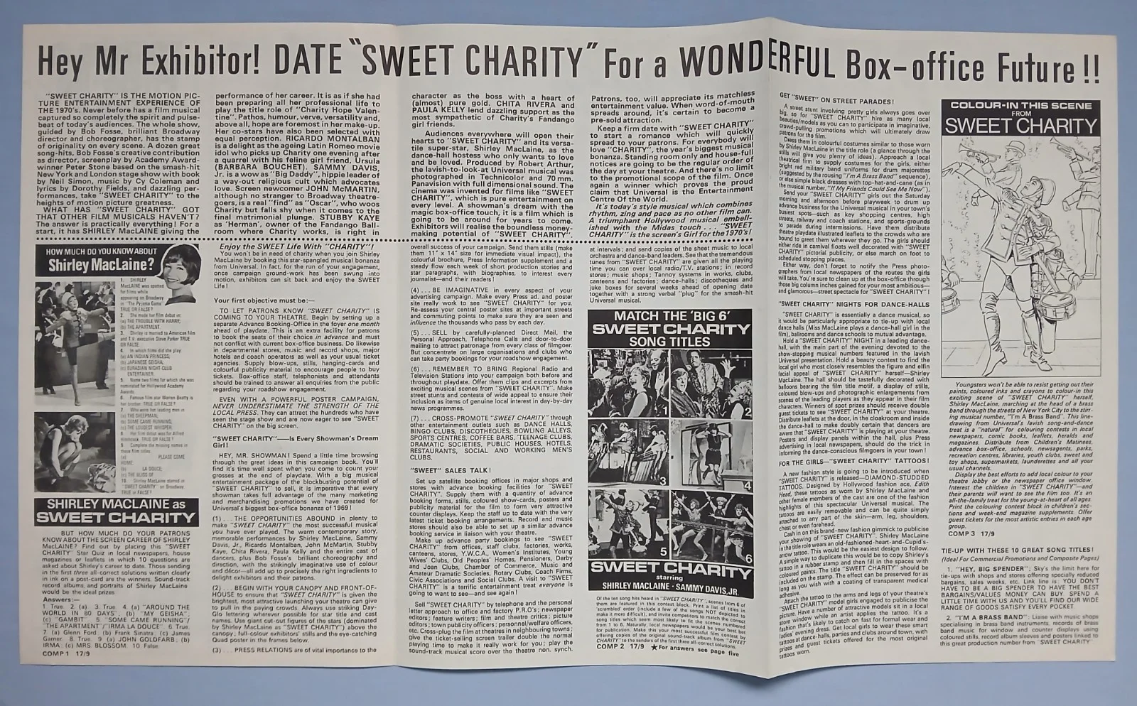SWEET CHARITY (1969) original UK Campaign Press Book - Bob Fosse musical, изображение 4