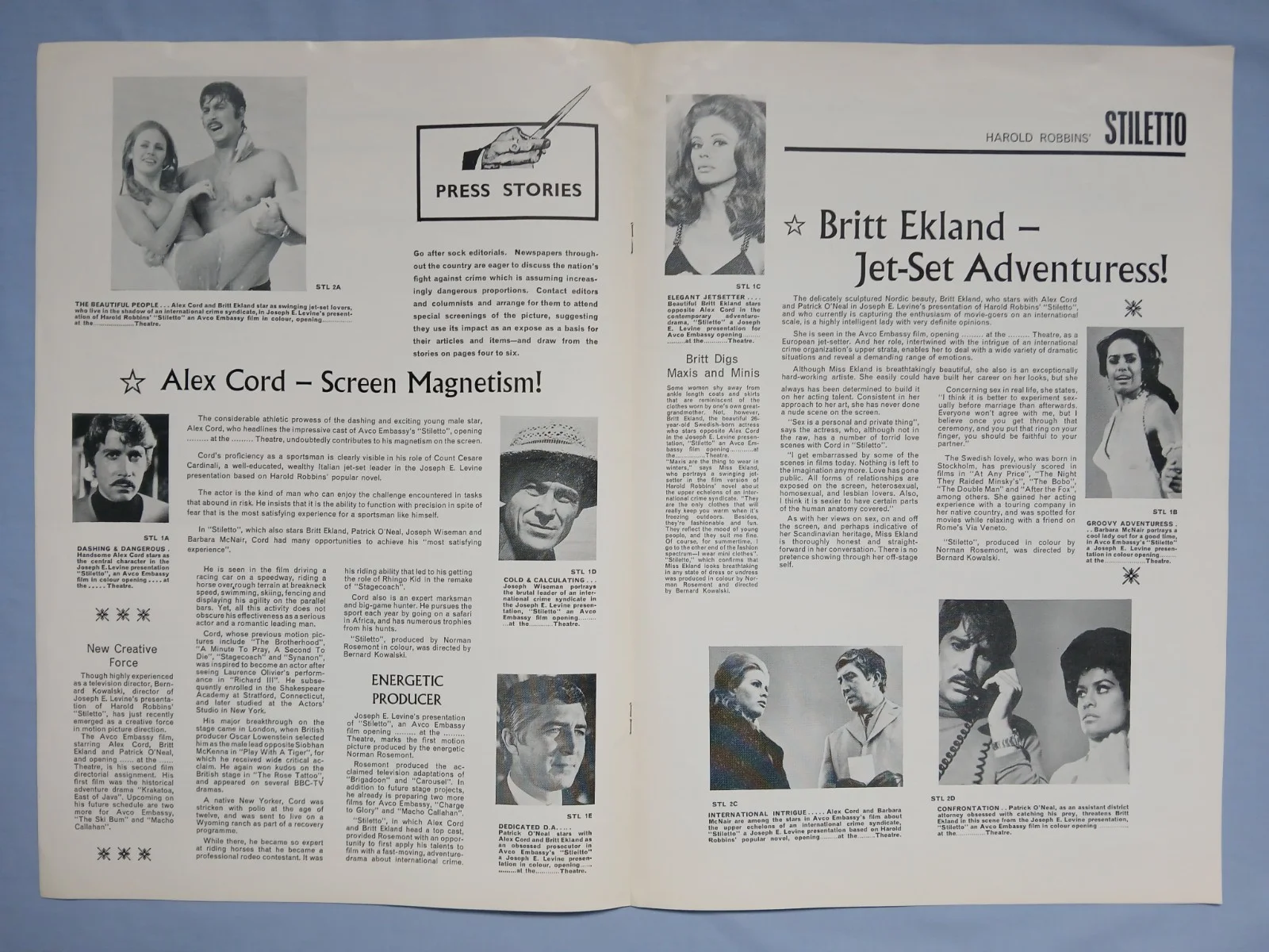 STILETTO (1969) rare original UK Campaign Press Book - Britt Ekland, Alex Cord, изображение 3