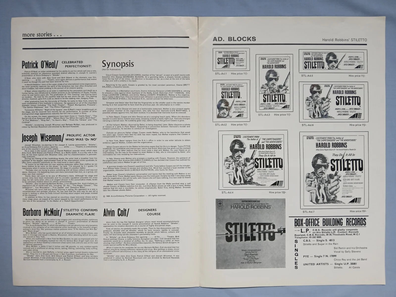STILETTO (1969) rare original UK Campaign Press Book - Britt Ekland, Alex Cord, изображение 4