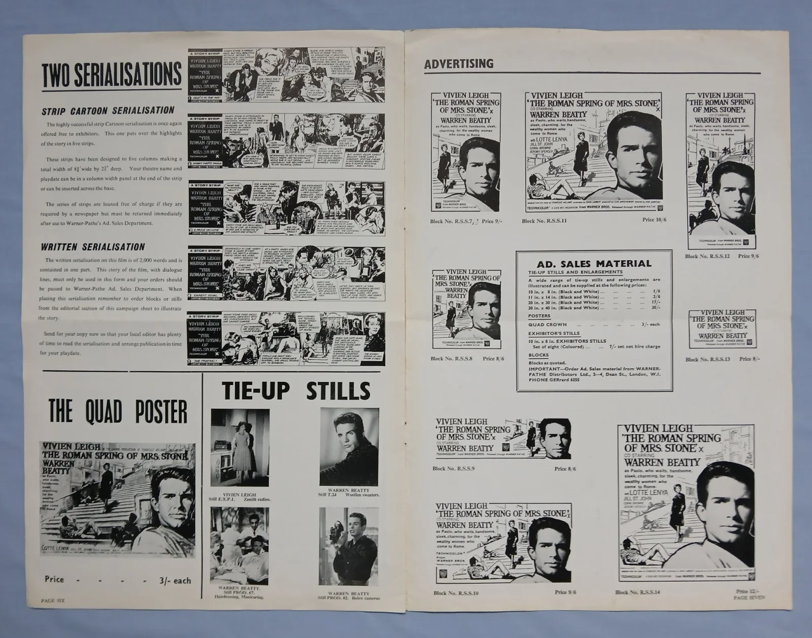 ROMAN SPRING OF MRS STONE (1961) UK Campaign Press Book -Warren Beatty,Viv Leigh, изображение 3