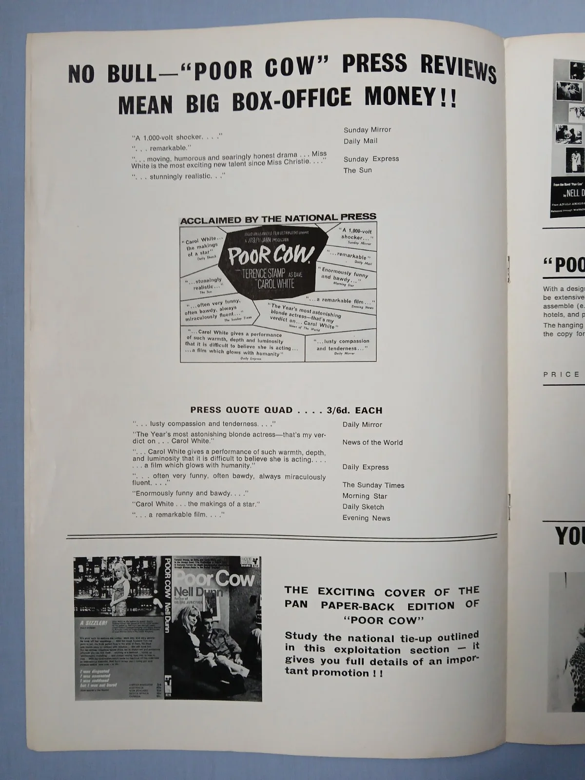 POOR COW (1967) rare original UK Campaign Press Book - Ken Loach, Terence Stamp, изображение 5