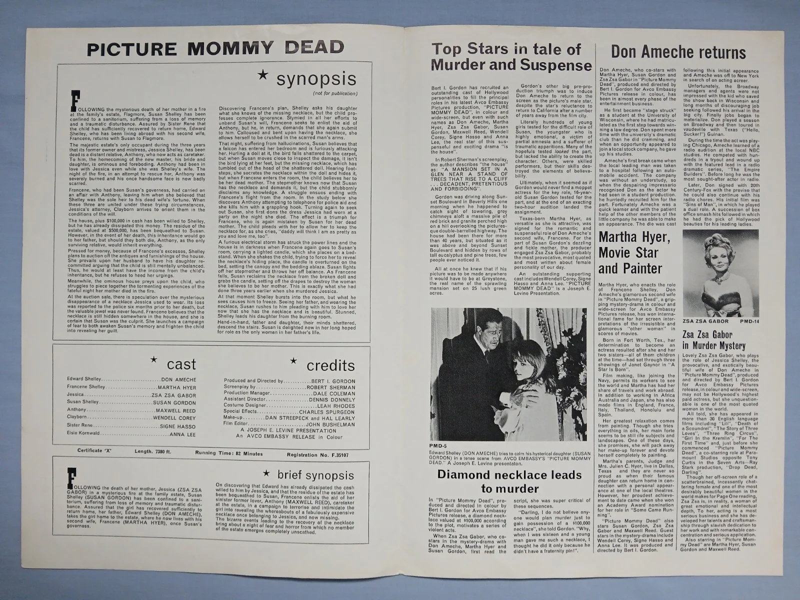 PICTURE MOMMY DEAD (1966) rare original UK Campaign Press Book - Bert I. Gordon, image 3