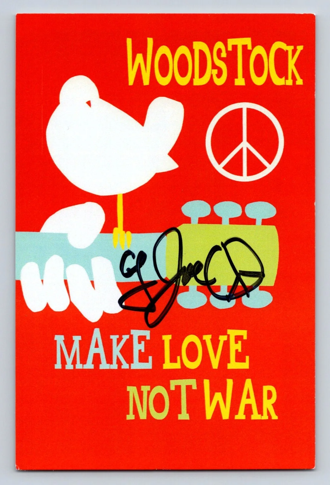 Country Joe McDonald — Country Joe McDonald Authentic Autographed Signed Woodstock 4x6 Postcard