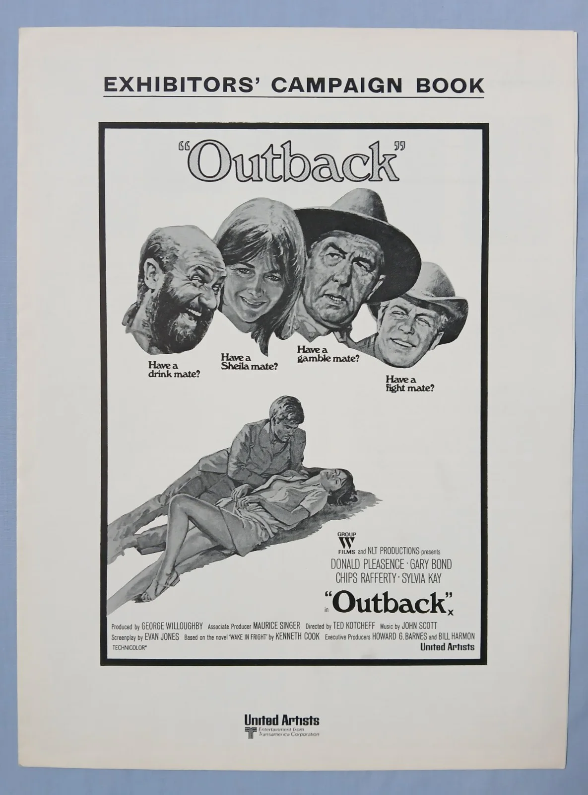 OUTBACK - WAKE IN FRIGHT (1971) rare original UK Campaign Press Book + ad flyer, image 2