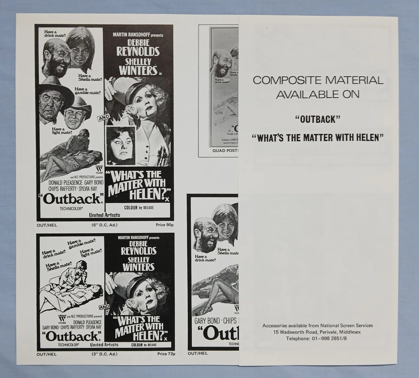 OUTBACK - WAKE IN FRIGHT (1971) rare original UK Campaign Press Book + ad flyer, image 5