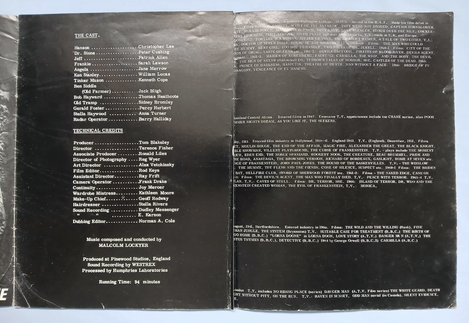 NIGHT OF THE BIG HEAT (1967) rare original UK Campaign Press Book - Cushing, Lee, изображение 4