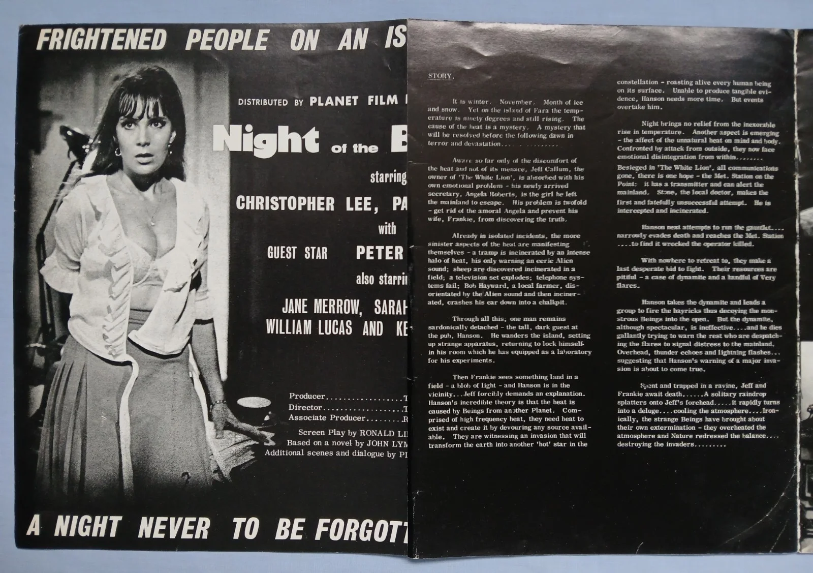 NIGHT OF THE BIG HEAT (1967) rare original UK Campaign Press Book - Cushing, Lee, изображение 5