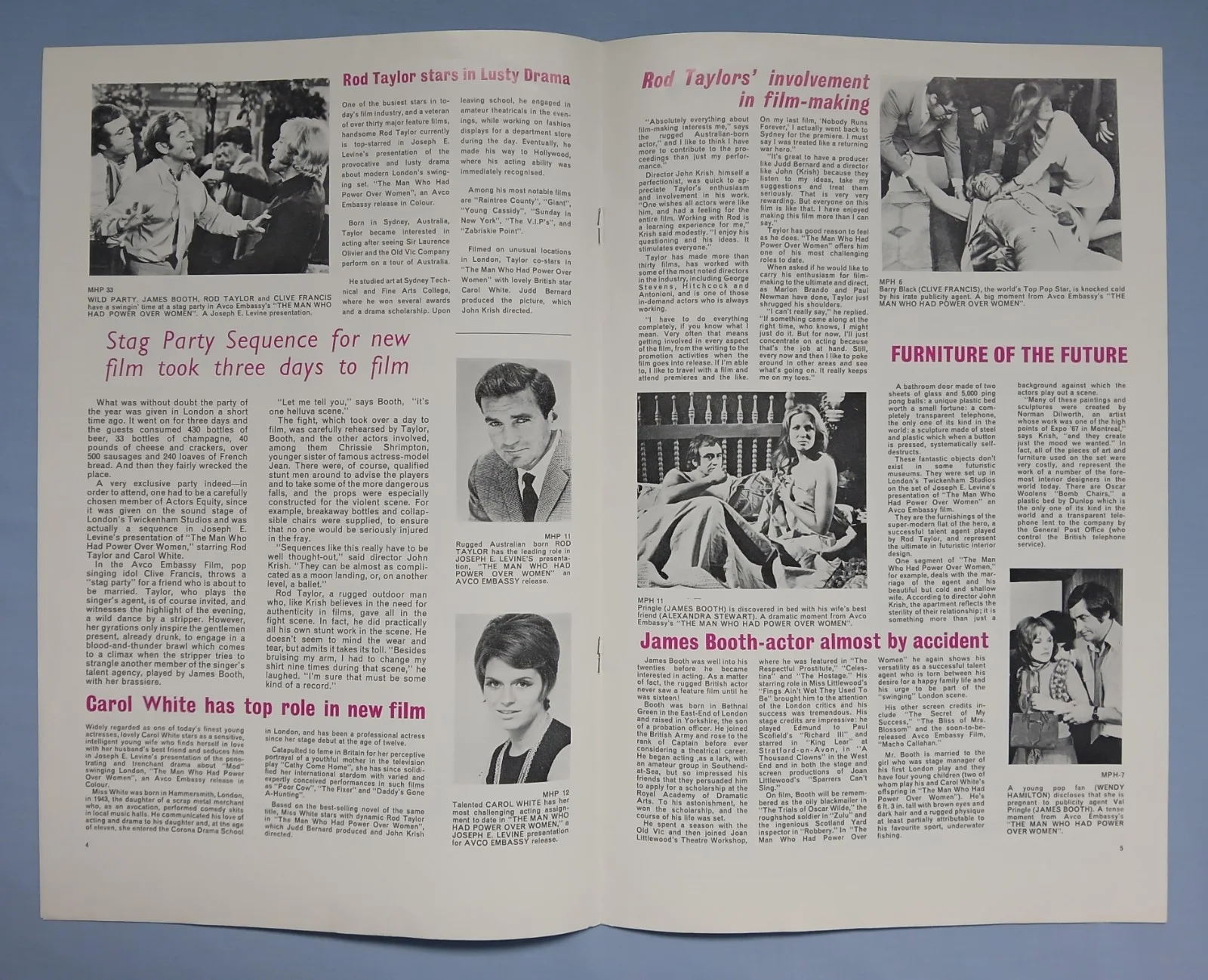 MAN WHO HAD POWER OVER WOMEN (1964) original UK Campaign Press Book - Rod Taylor, изображение 3