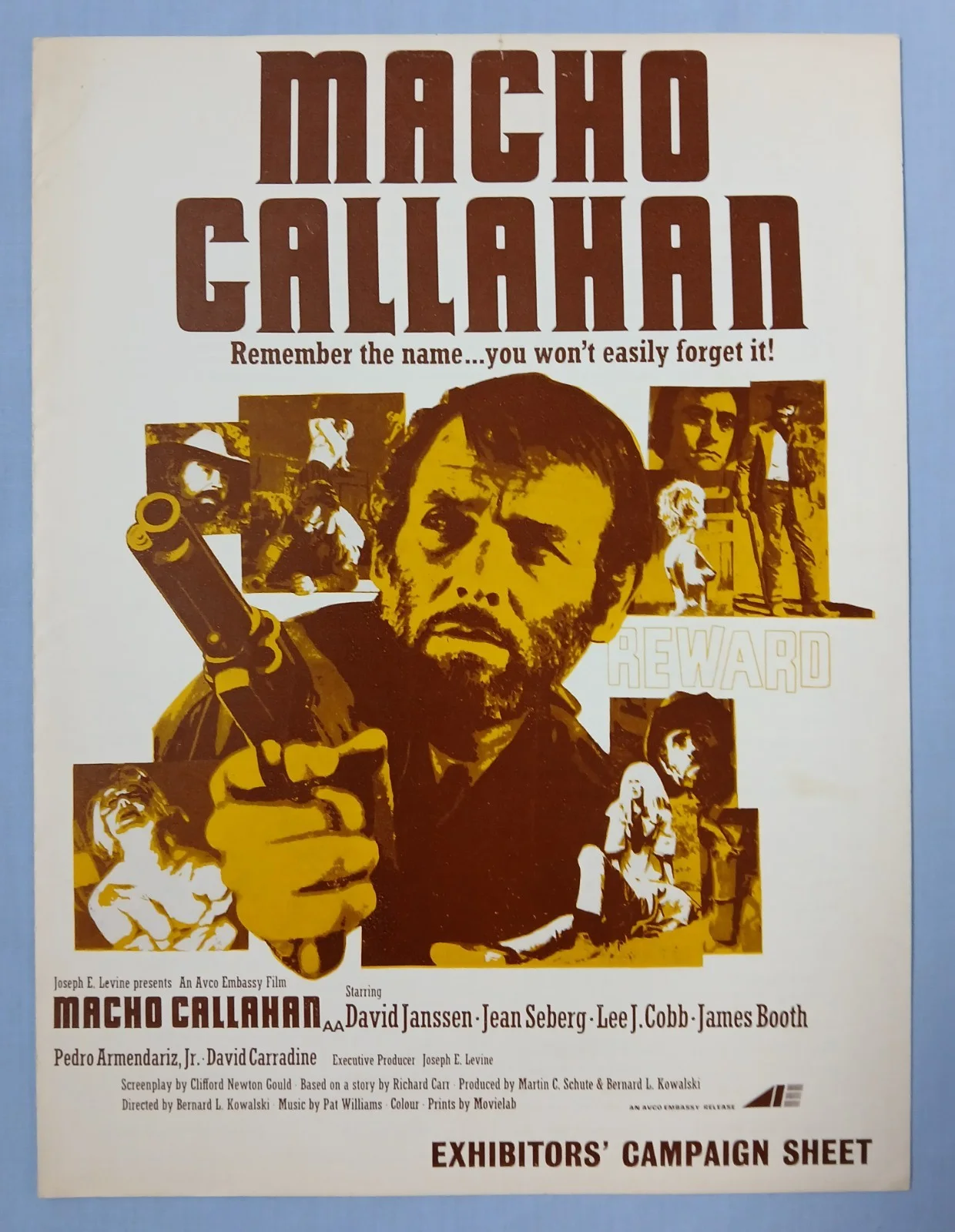 MACHO CALLAHAN (1970) rare original UK Exhibitors Campaign Press Book + ad flyer, image 2