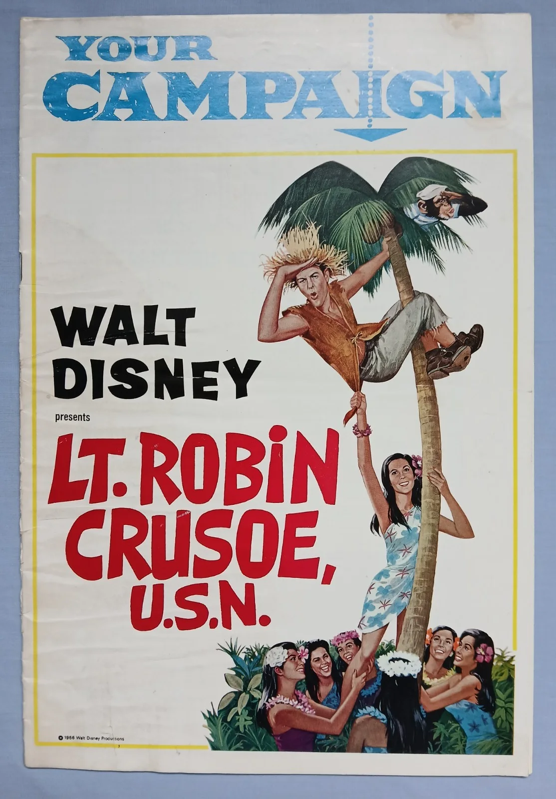 LT ROBIN CRUSOE USN (1966) original UK Campaign Press Book -Disney-Dick Van Dyke, image 2