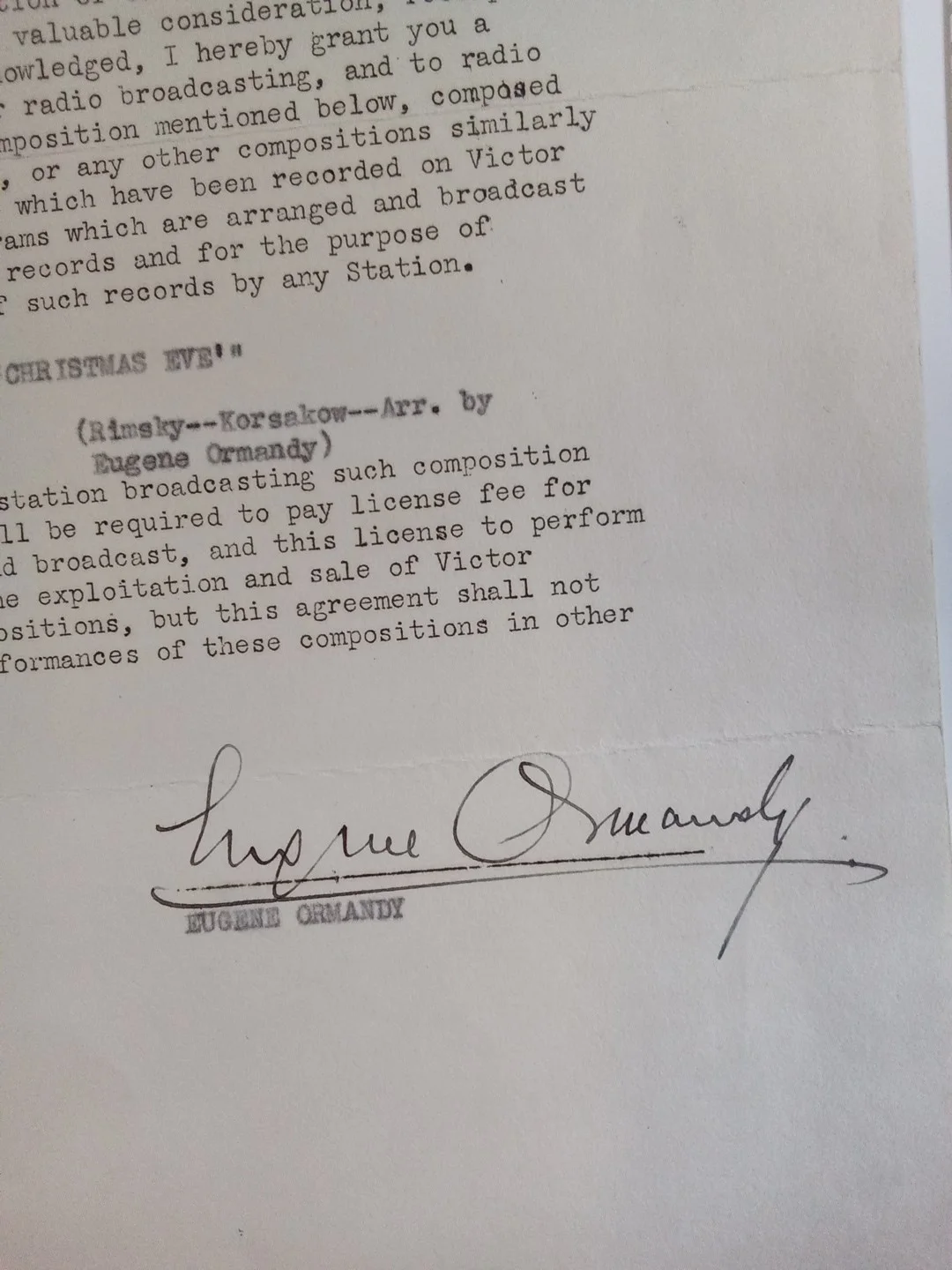Eugene Ormandy Signed Letterhead Philadelphia Orchestra Conductor JSA, image 3