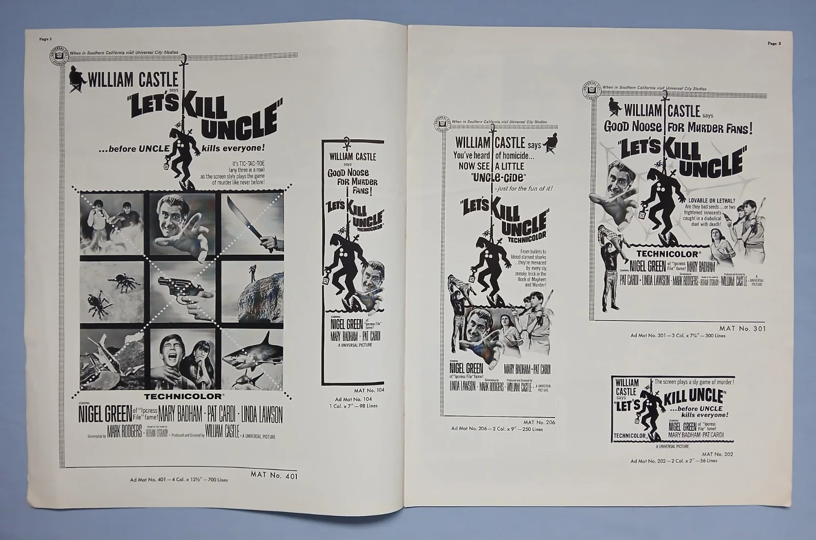 LET'S KILL UNCLE (1966) rare orig UK Campaign Press Book - William Castle horror, изображение 2