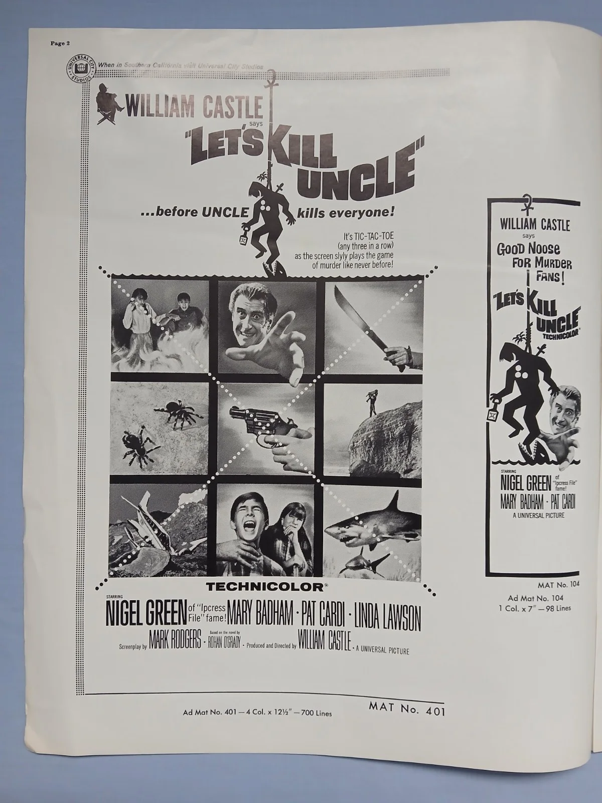 LET'S KILL UNCLE (1966) rare orig UK Campaign Press Book - William Castle horror, изображение 3