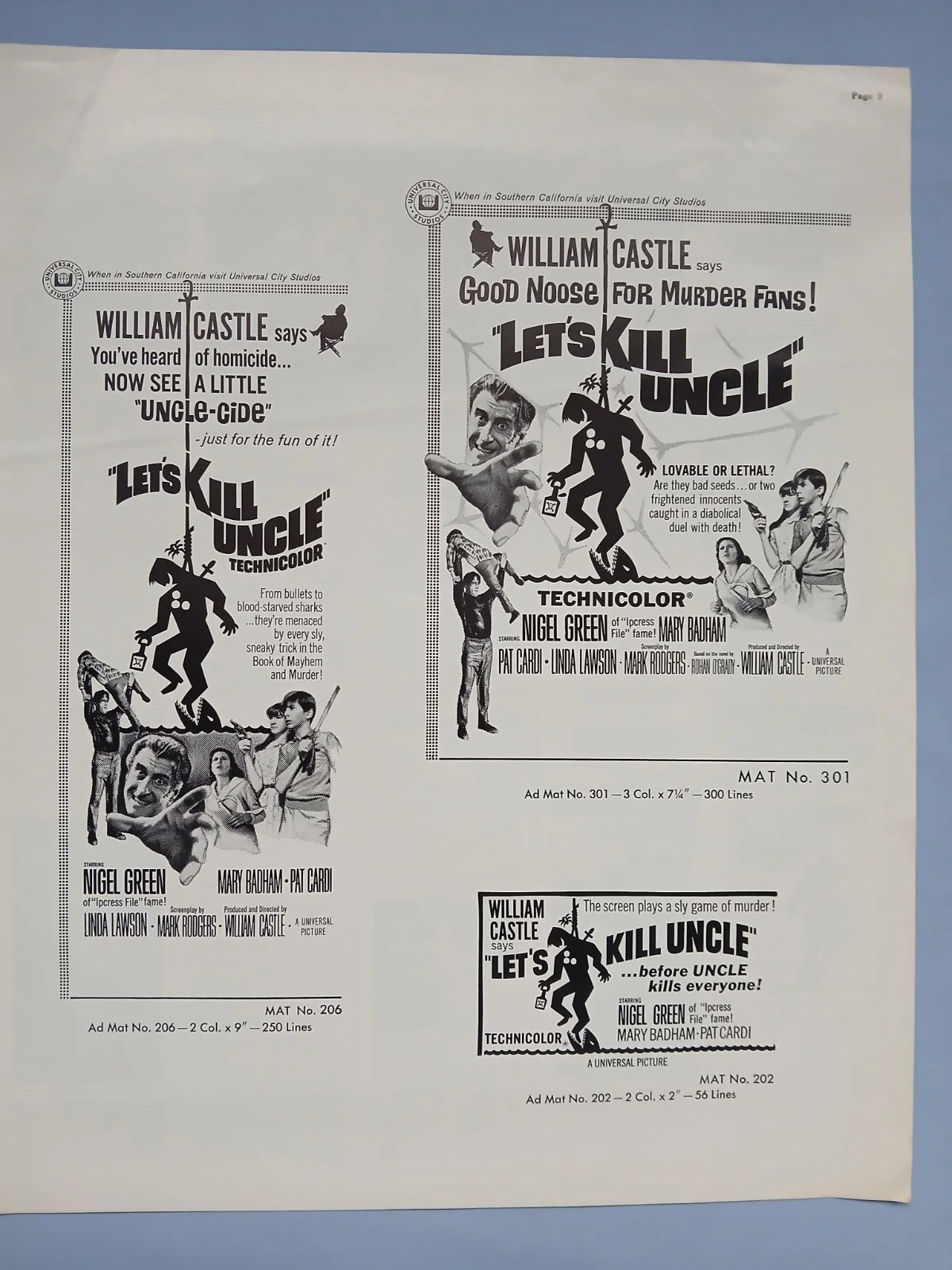 LET'S KILL UNCLE (1966) rare orig UK Campaign Press Book - William Castle horror, изображение 4