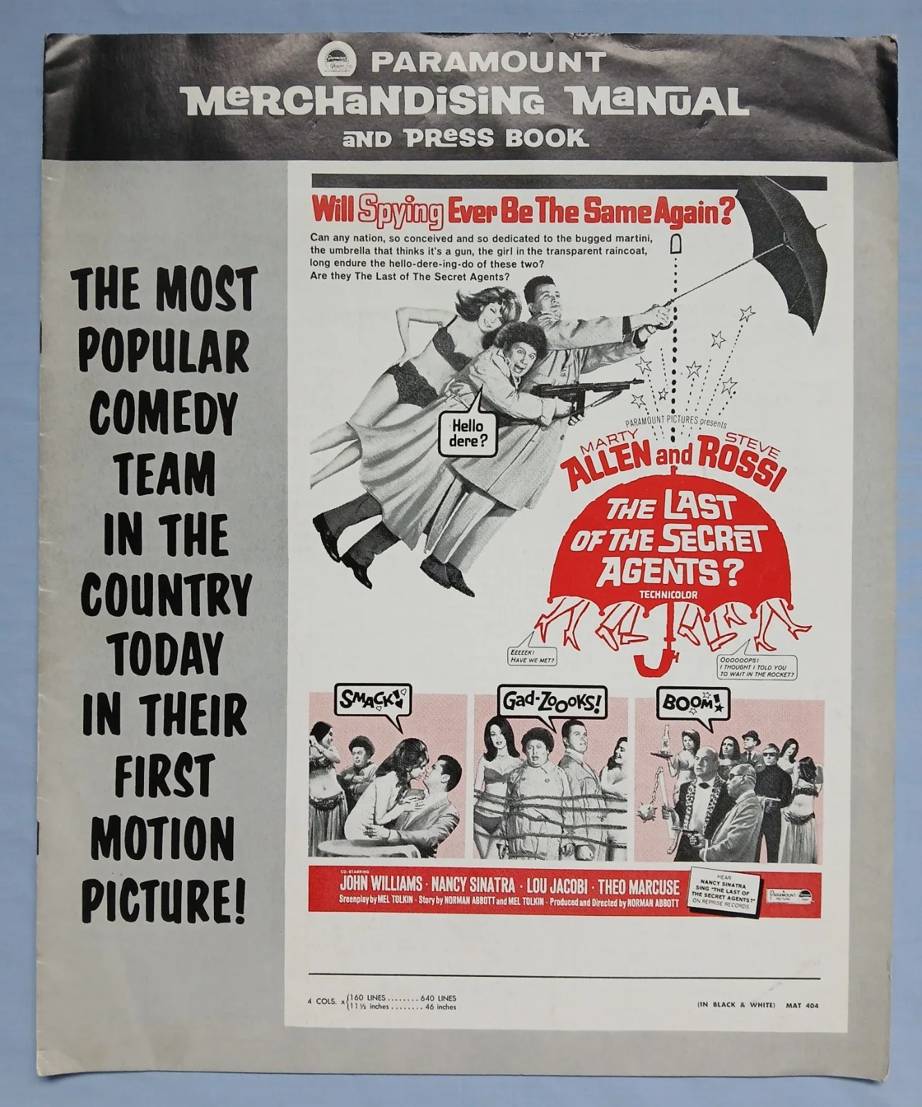 LAST OF THE SECRET AGENTS (1966) rare original UK Exhibitors Campaign Press Book, изображение 2