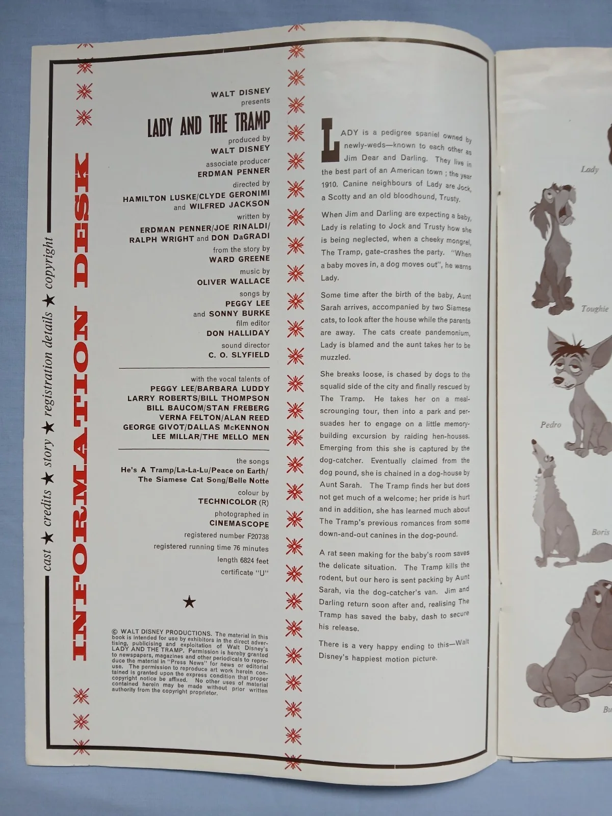 LADY AND THE TRAMP (1955,RR1960s)rare original UK Exhibitors Campaign Press Book, изображение 3