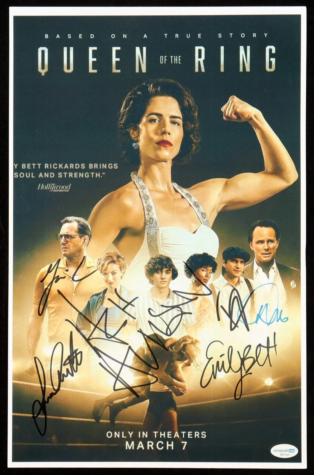 Ash Avildsen, Emily Bett Rickards, Francesca Eastwood, Gavin Casa — "Queen Of The Ring" 11x17 Photo Cast-Signed (ACOA) By (6) With Ash Avildsen, Emi