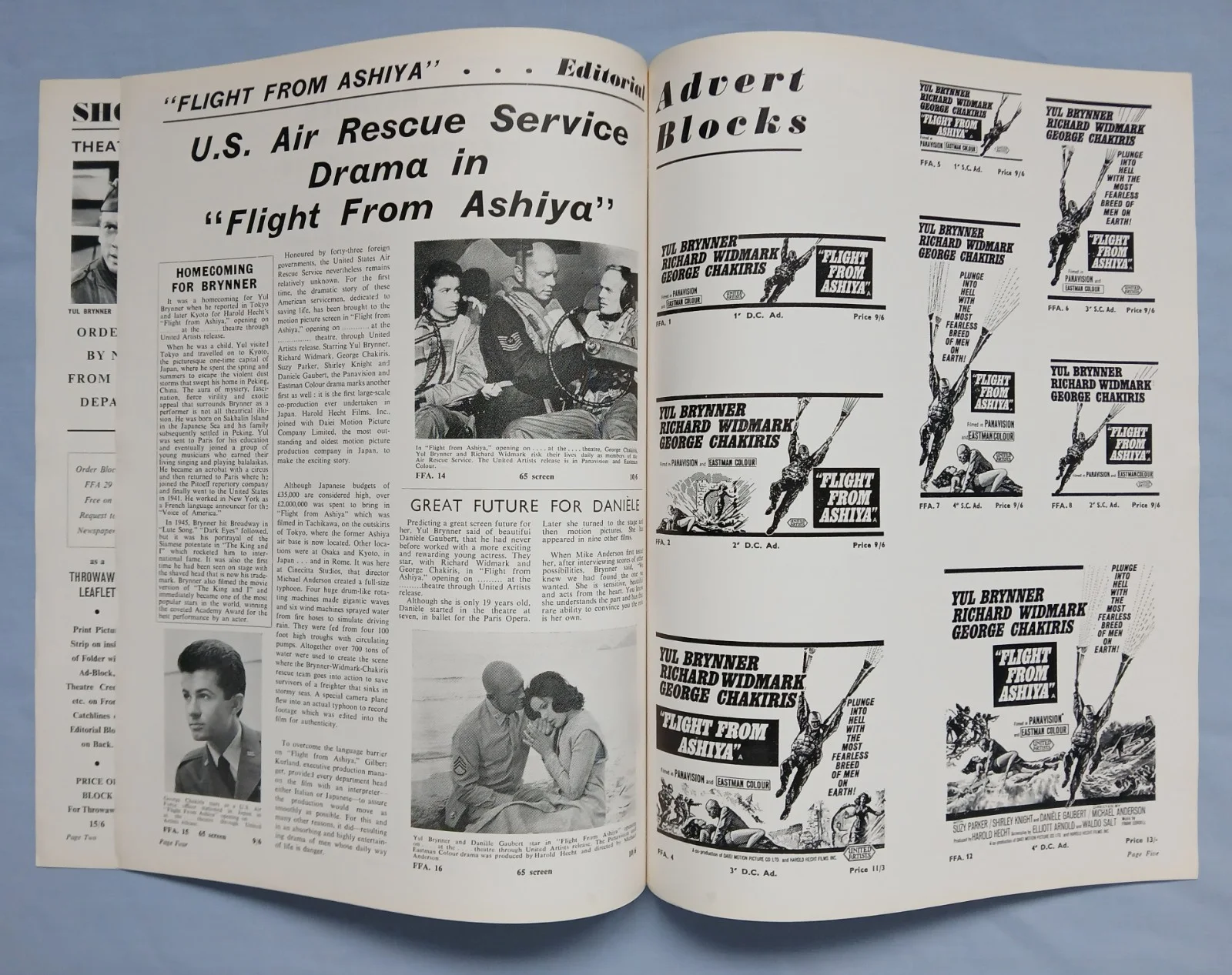 FLIGHT FROM ASHIYA (1964) rare original UK Campaign Press Book - Yul Brynner, image 3