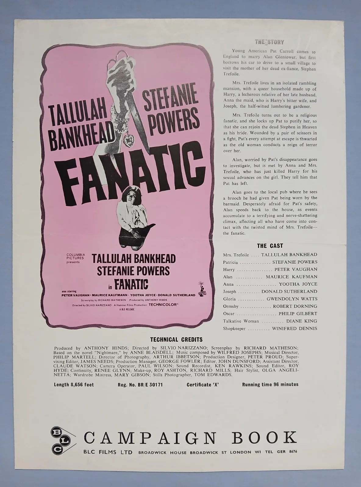 FANATIC (Die Die My Darling)1965 rare orig UK Campaign Press Book -Hammer Horror, изображение 2