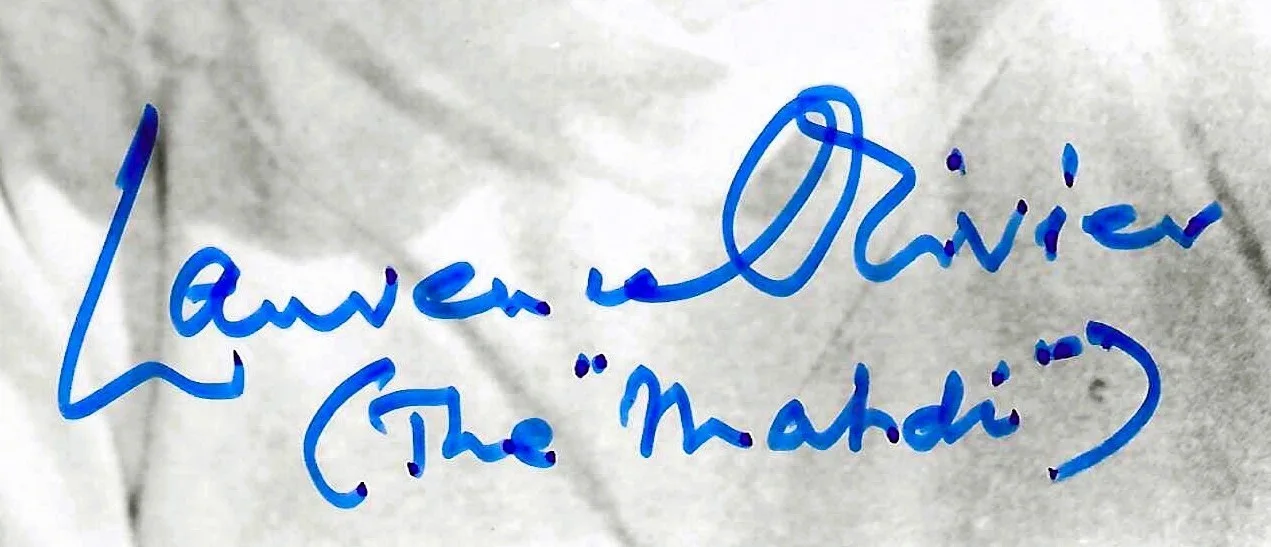Laurence Olivier — Laurence Olivier AUTOGRAPH as the Mahdi in Khartoum with COA 6 x 4 ¼, изображение 2