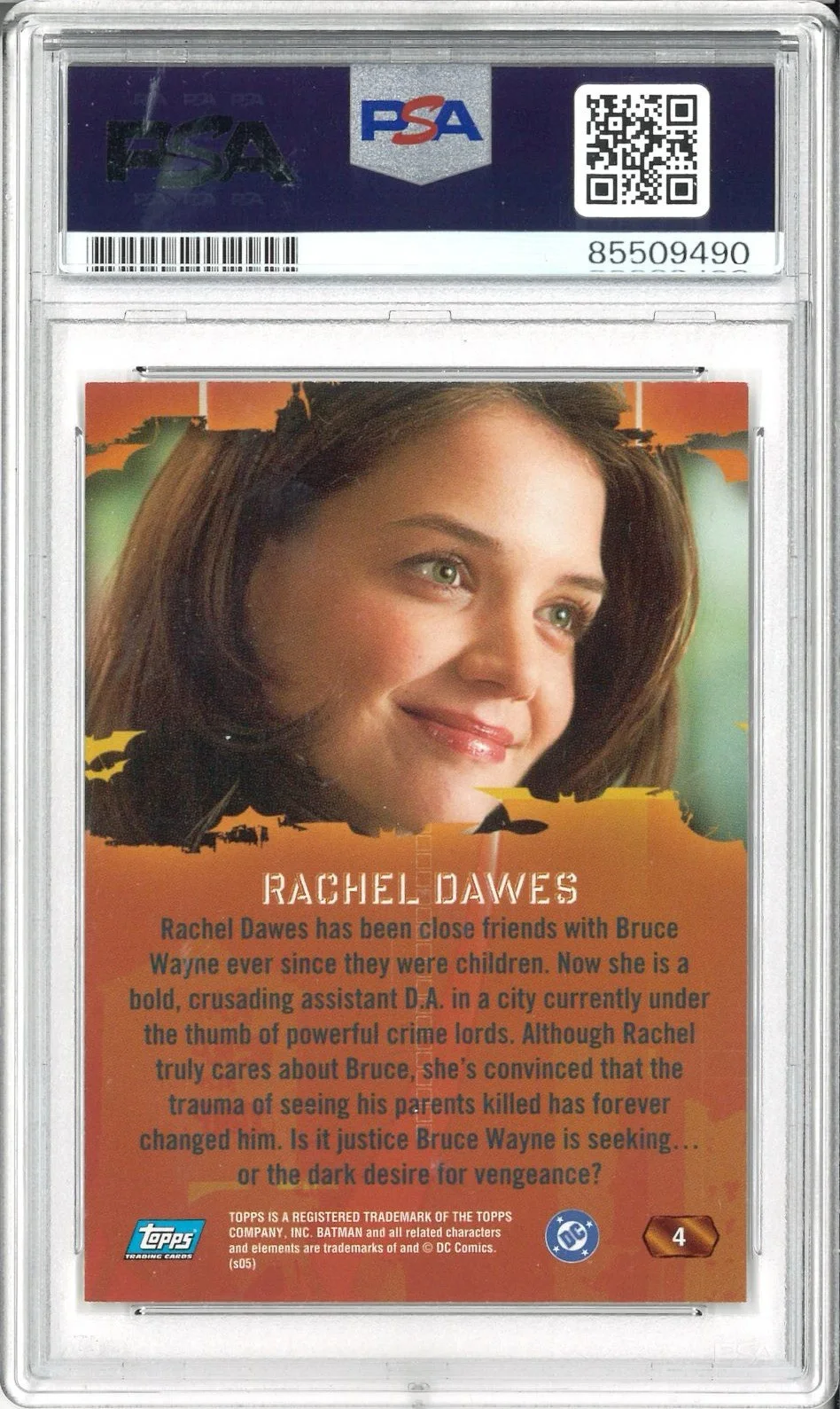 Katie Holmes — Katie Holmes Signed Autograph Slabbed Topps Batman Begins Card PSA DNA, изображение 2