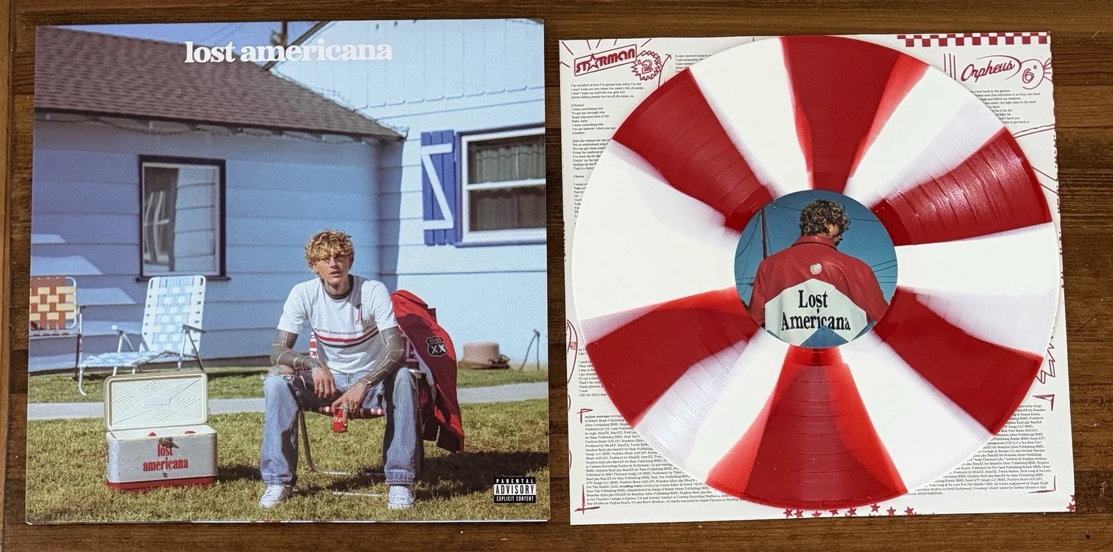Machine Gun Kelly Lost Americana Vinyl & SIGNED Photo Card PSA DNA COA Autograph, изображение 4