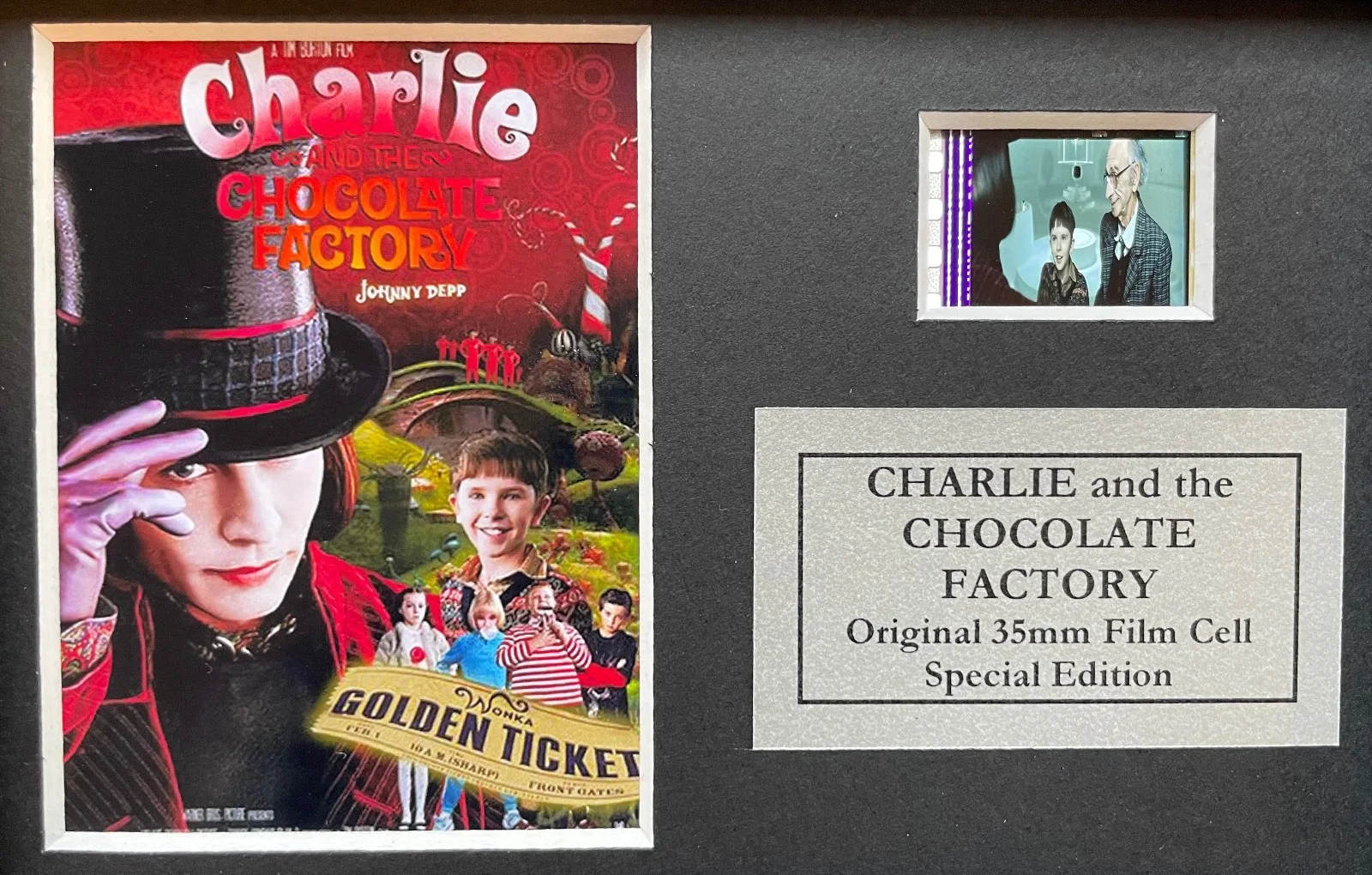 CHARLIE & The CHOCOLATE FACTORY Original Mini 35mm Filmcell in Quality Wood, изображение 2
