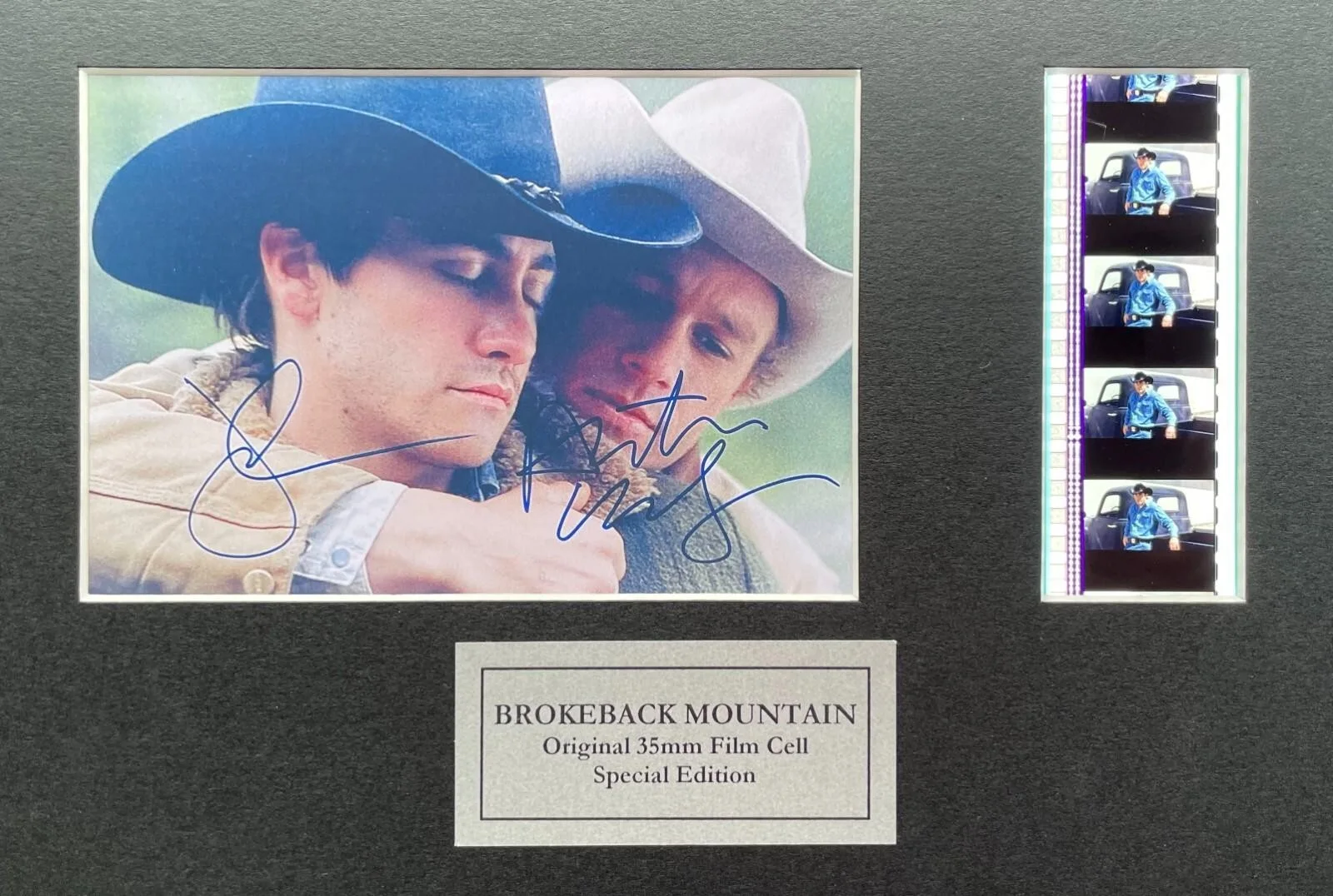 BROKEBACK MOUNTAIN Signed Repro + Original 35mm Film Cells in Quality Wood Frame, изображение 2