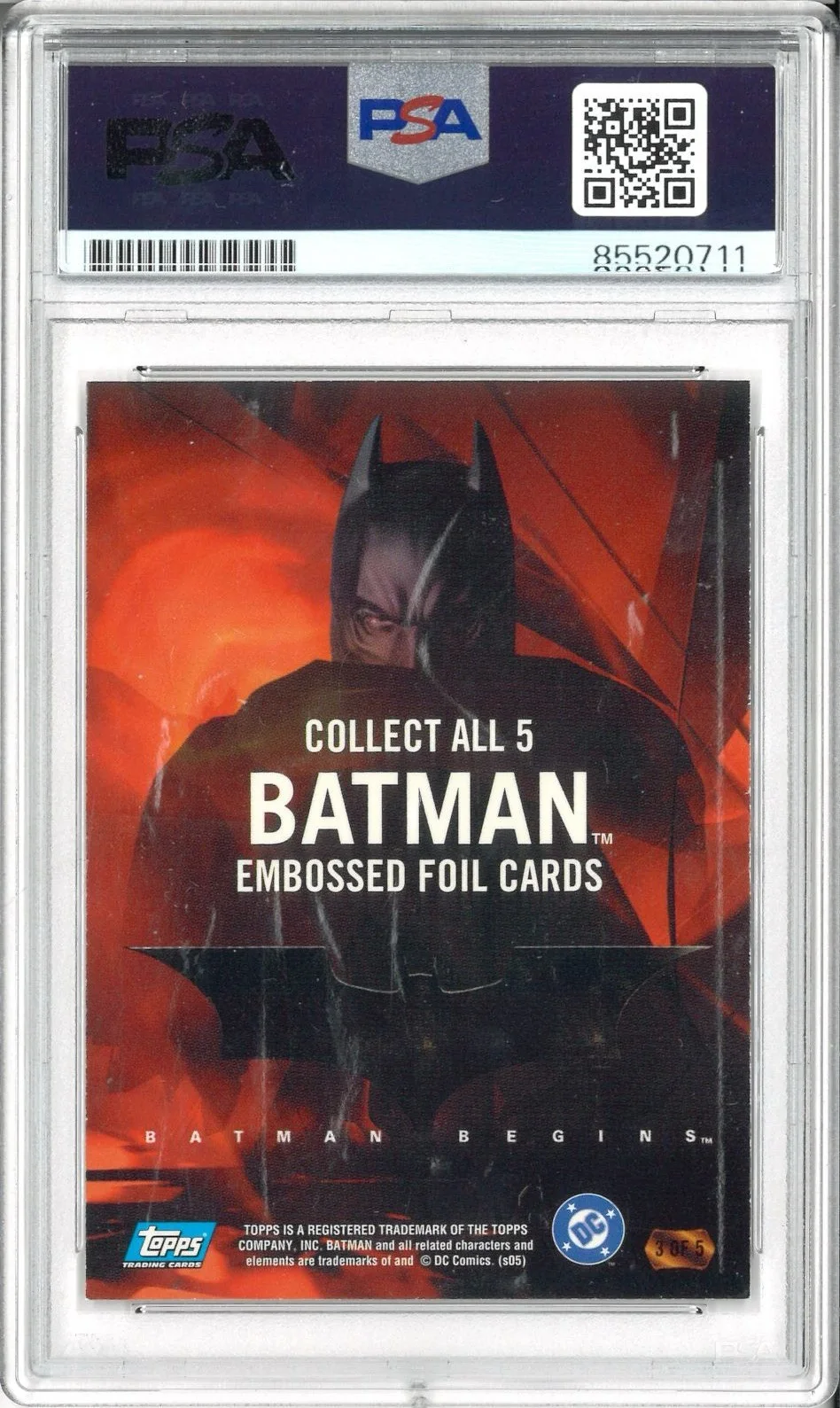Christian Bale — Christian Bale Signed Autograph Slabbed Topps Batman Begins Card PSA DNA, изображение 2