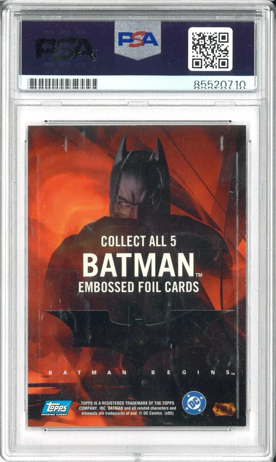 Christian Bale — Christian Bale Signed Autograph Slabbed Topps Batman Begins Card PSA DNA, image 2
