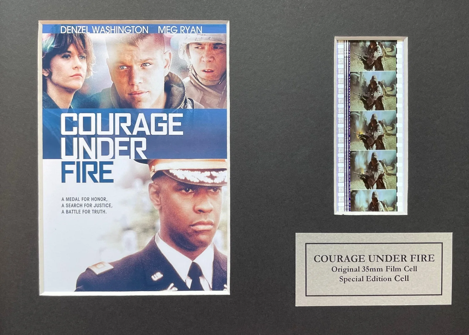 COURAGE UNDER FIRE Original 35mm Film Cells set within Quality Wood Frame + COA, изображение 2