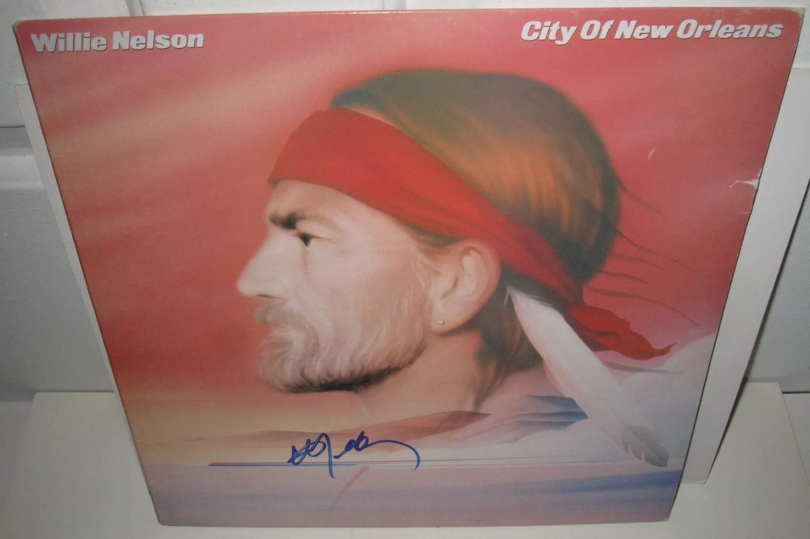 WILLIE NELSON SIGNED CITY OF NEW ORLEANS ALBUM VINYL COUNTRY AUTOGRAPH JSA COA, изображение 3
