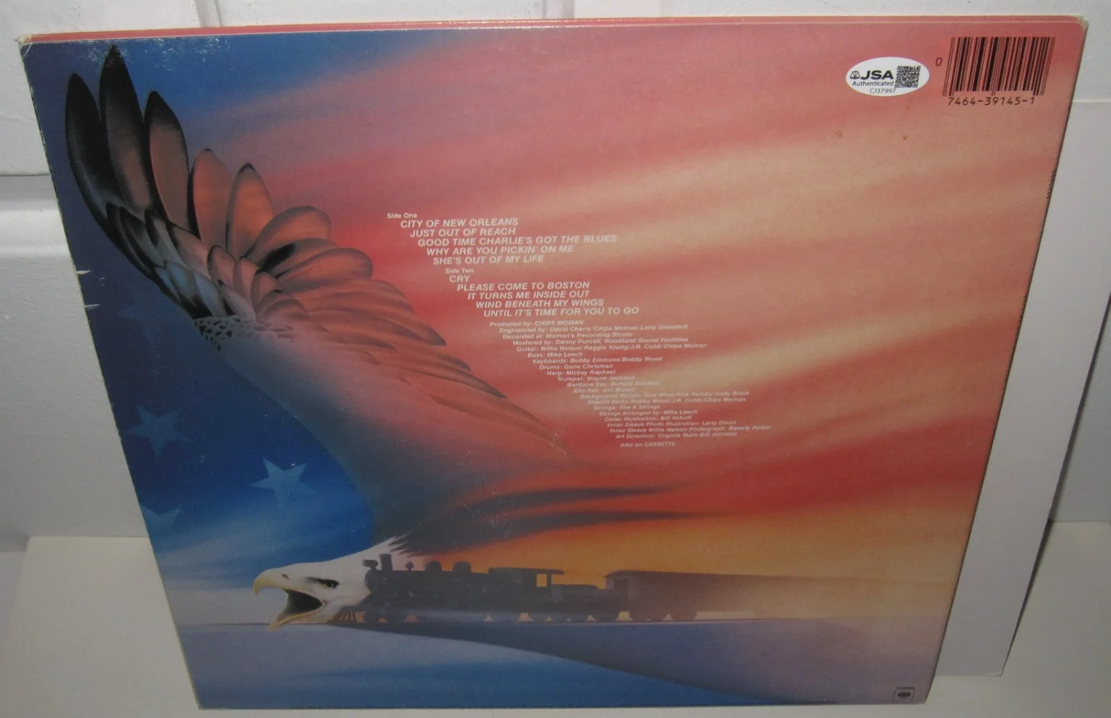 WILLIE NELSON SIGNED CITY OF NEW ORLEANS ALBUM VINYL COUNTRY AUTOGRAPH JSA COA, изображение 4