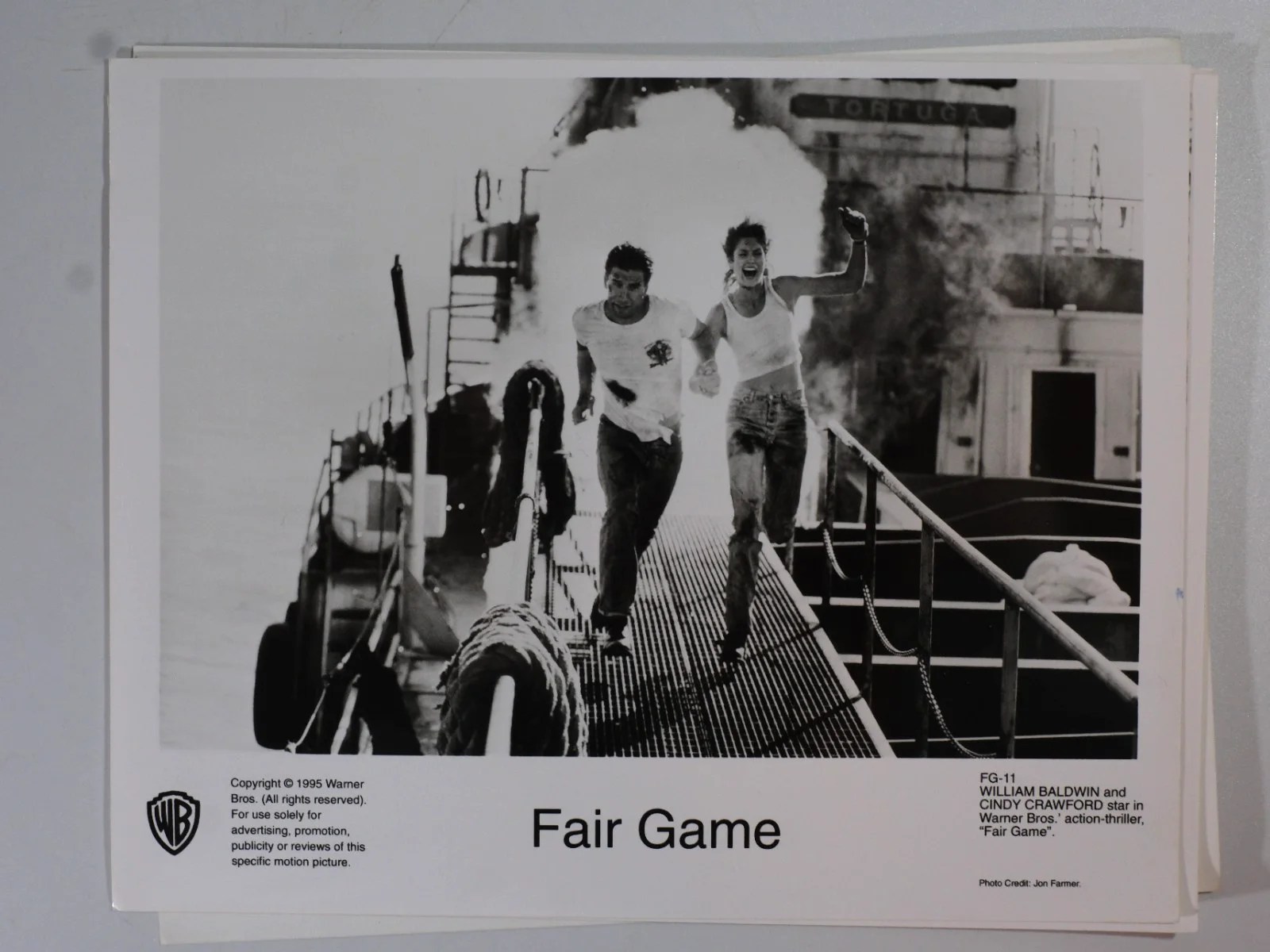 x4 Fair Game 1995 Lobby Cards Cindy Crawford & William Baldwin, image 2