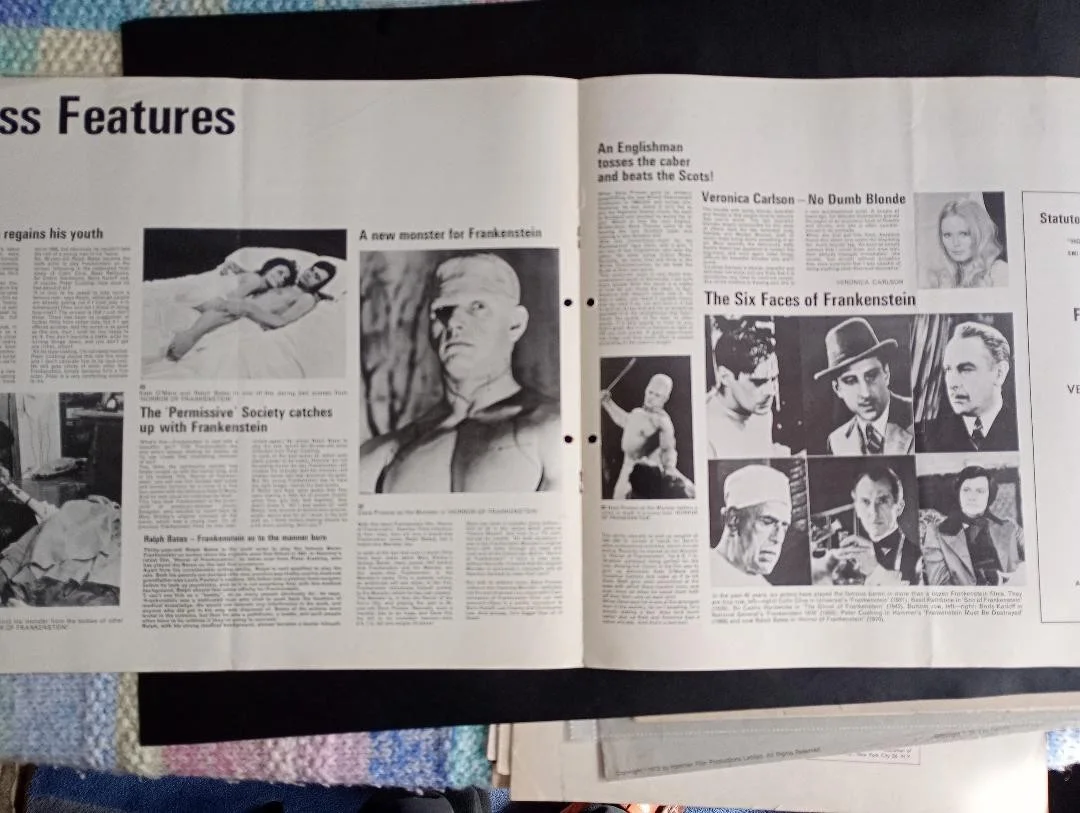 HORROR OF FRANKENSTEIN pressbook, image 2