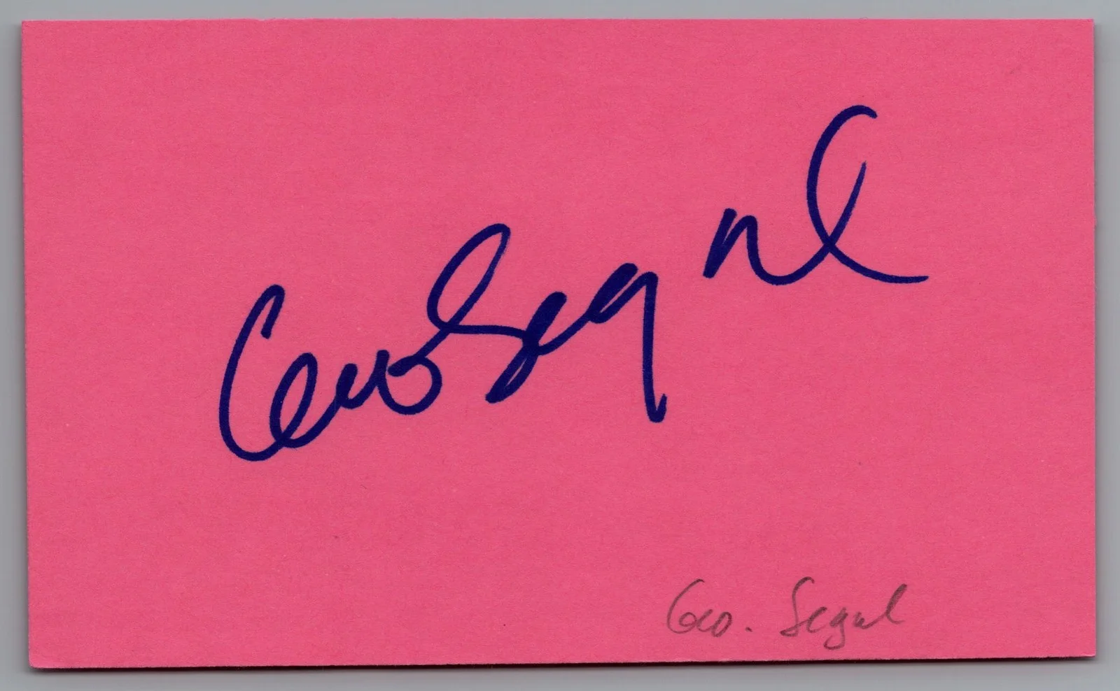 George Segal — George Segal Signed 3x5 Index Card Who's Afraid Of Virgina Woolf Autographed