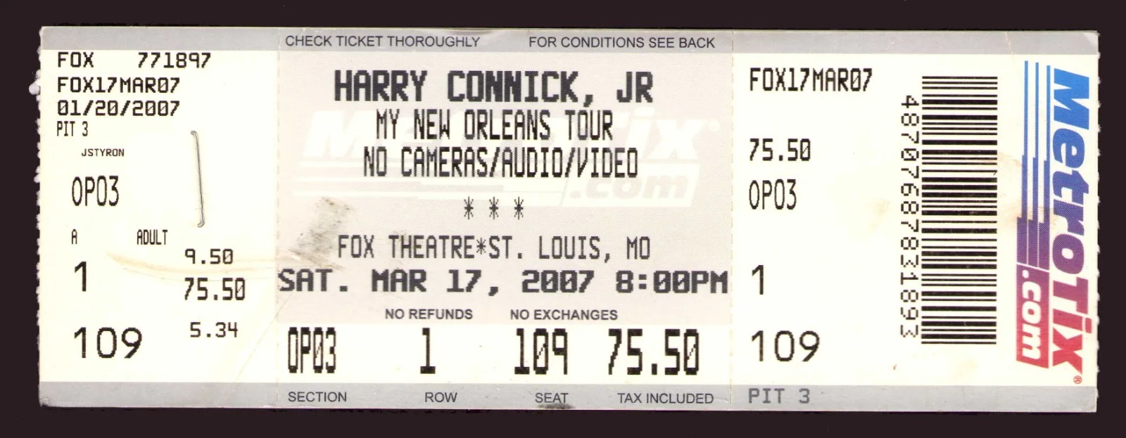 HARRY CONNICK JR Signed Autographed 8x10 Photo with 2007 Concert Ticket Stub, изображение 2