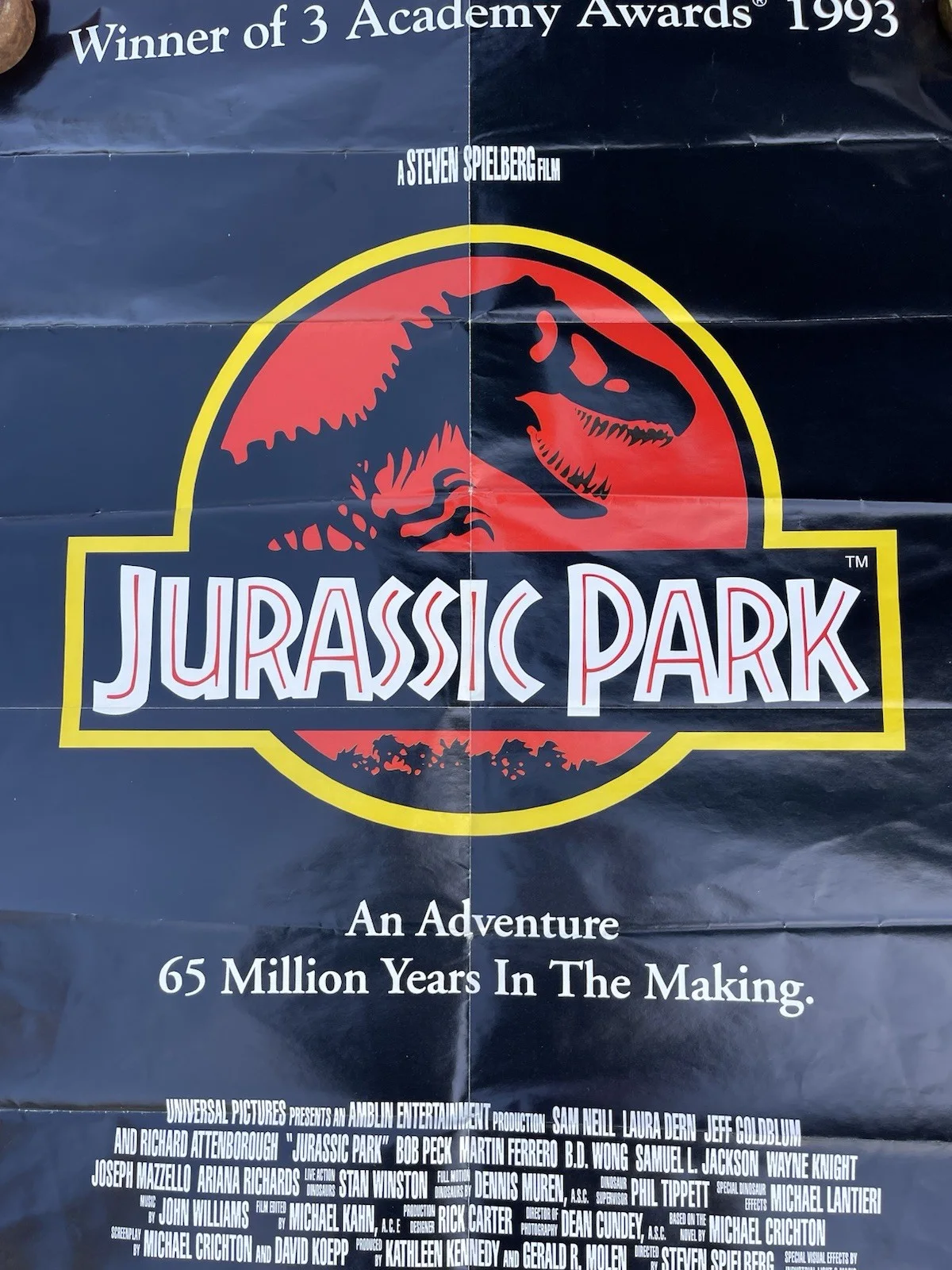 Jurassic Park Poster 1993 Movie VHS Large Original Universal Academy Awards Film, изображение 3