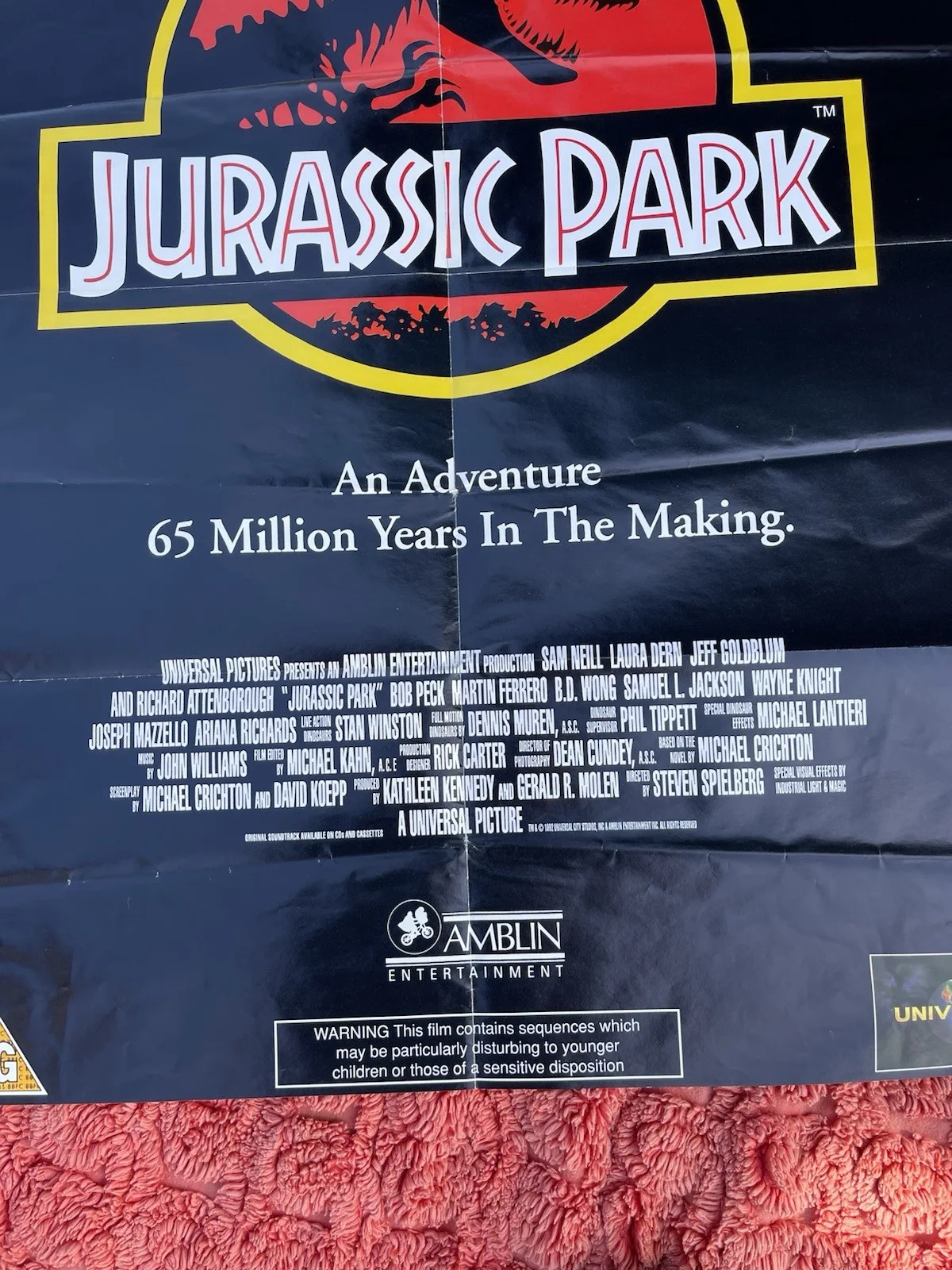 Jurassic Park Poster 1993 Movie VHS Large Original Universal Academy Awards Film, изображение 4