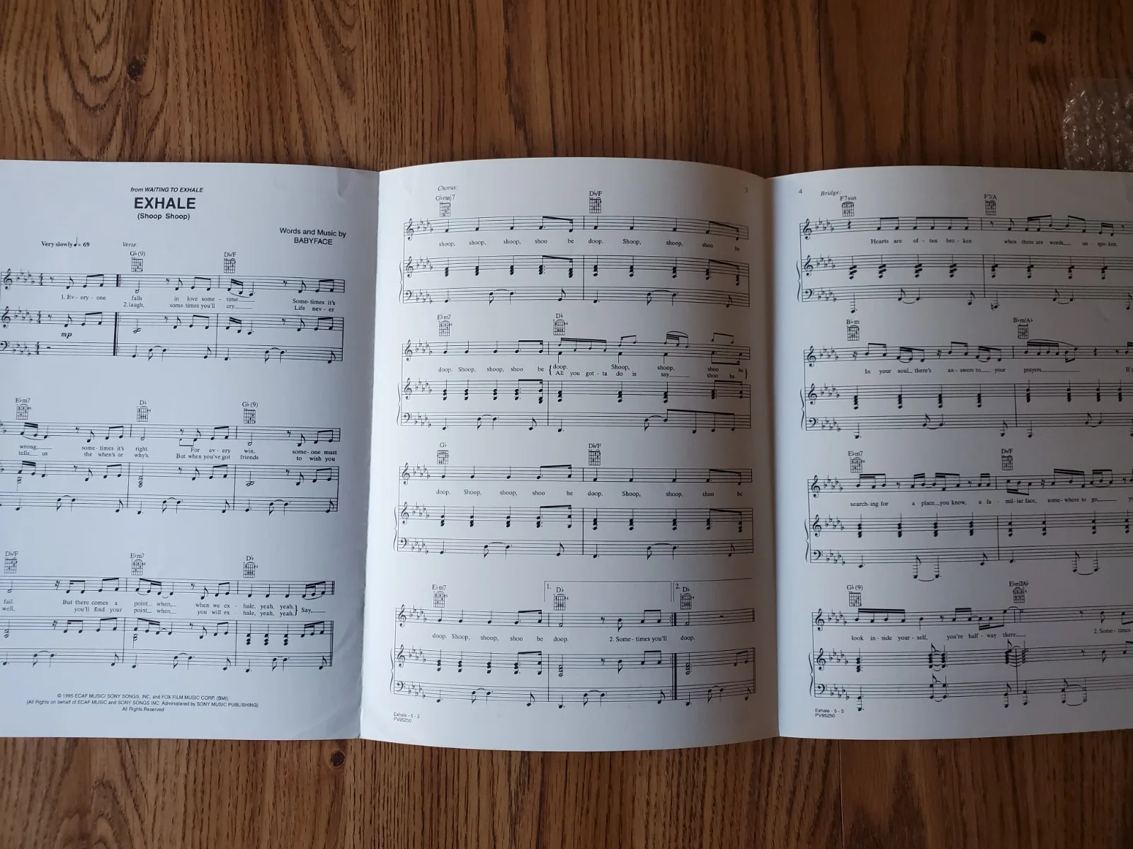WHITNEY HOUSTON AUTOGRAPHED Original Sheet Music Waiting To Exhale RARE ITEM, image 2