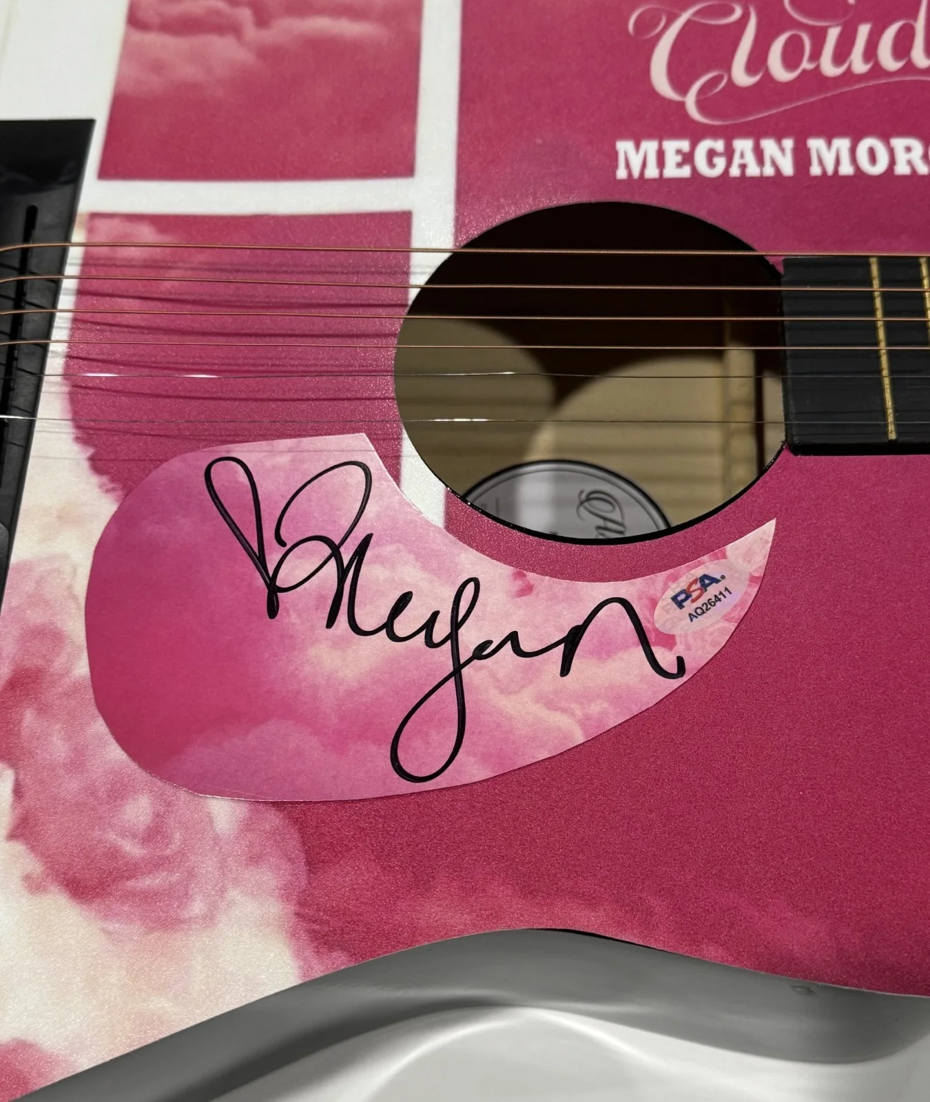 MEGAN MORONEY SIGNED CUSTOM CLOUD 9 ACOUSTIC GUITAR PSA COA, image 2