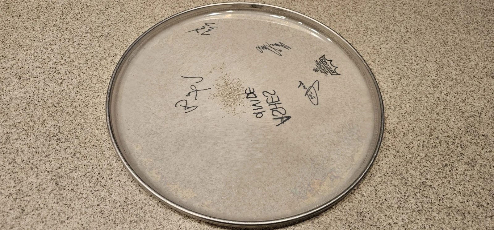 Signed Ashes Divide Concert Used Drumhead, Billy Howerdel, Tool, Perfect Circle, image 4