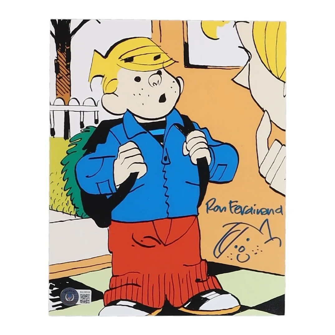 Ron Ferdinand — Ron Ferdinand Signed "Dennis the Menace" 8x10 Photo with Sketch (Beckett)