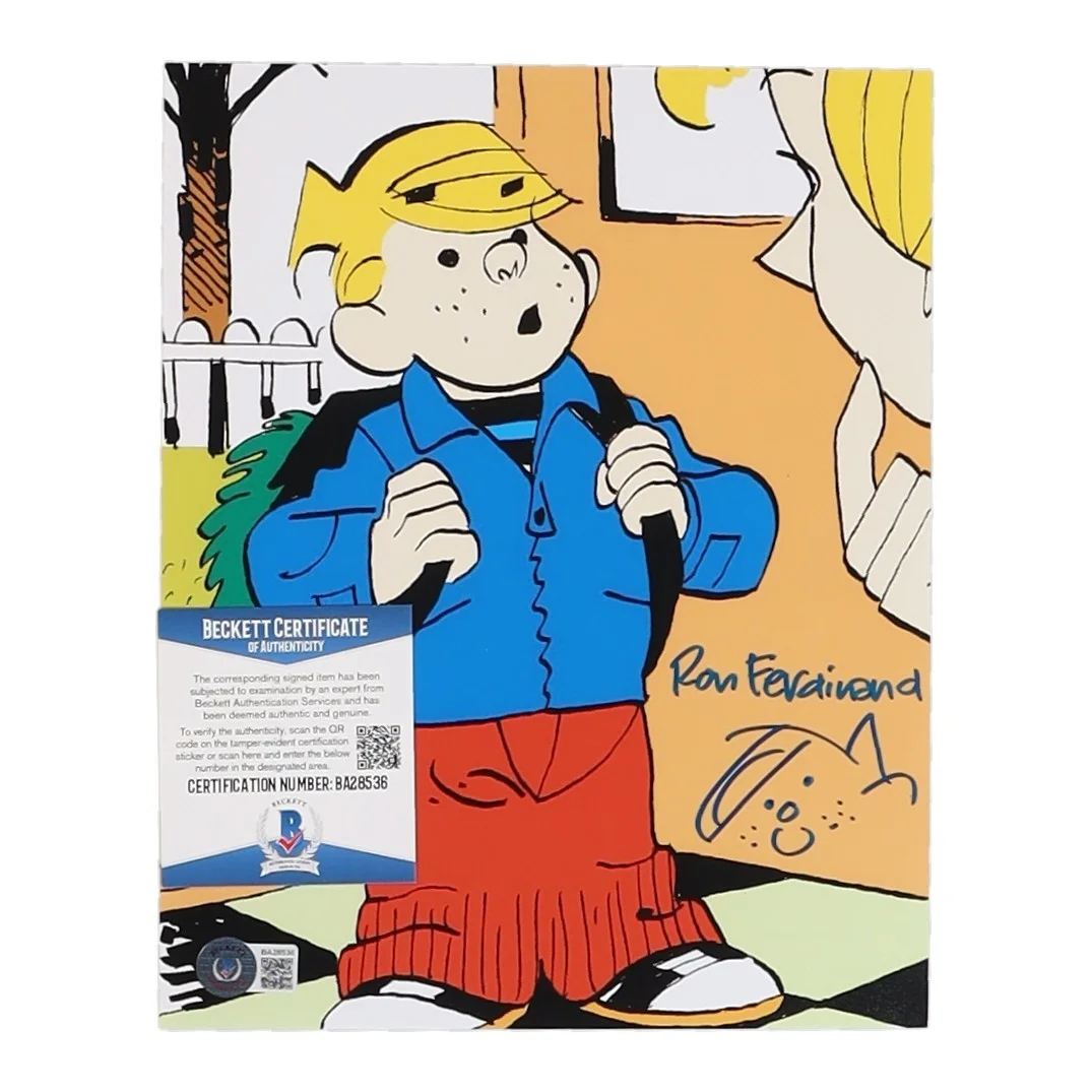 Ron Ferdinand — Ron Ferdinand Signed "Dennis the Menace" 8x10 Photo with Sketch (Beckett), image 2